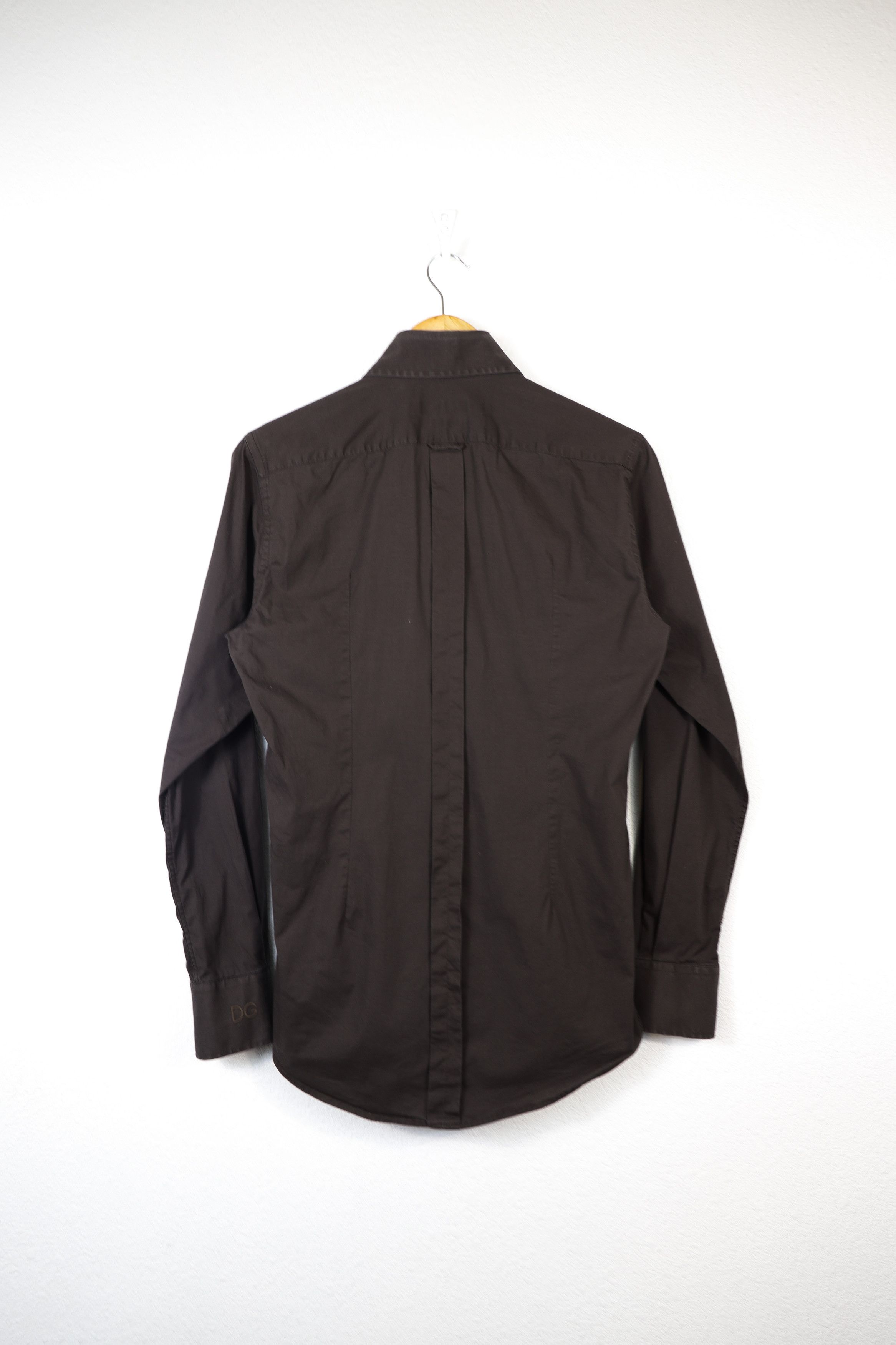 Dolce & Gabbana Dolce & Gabbana GOLD Sleeve Logo Dark Brown Formal Shirt Size US S / EU 44-46 / 1 - 8 Thumbnail