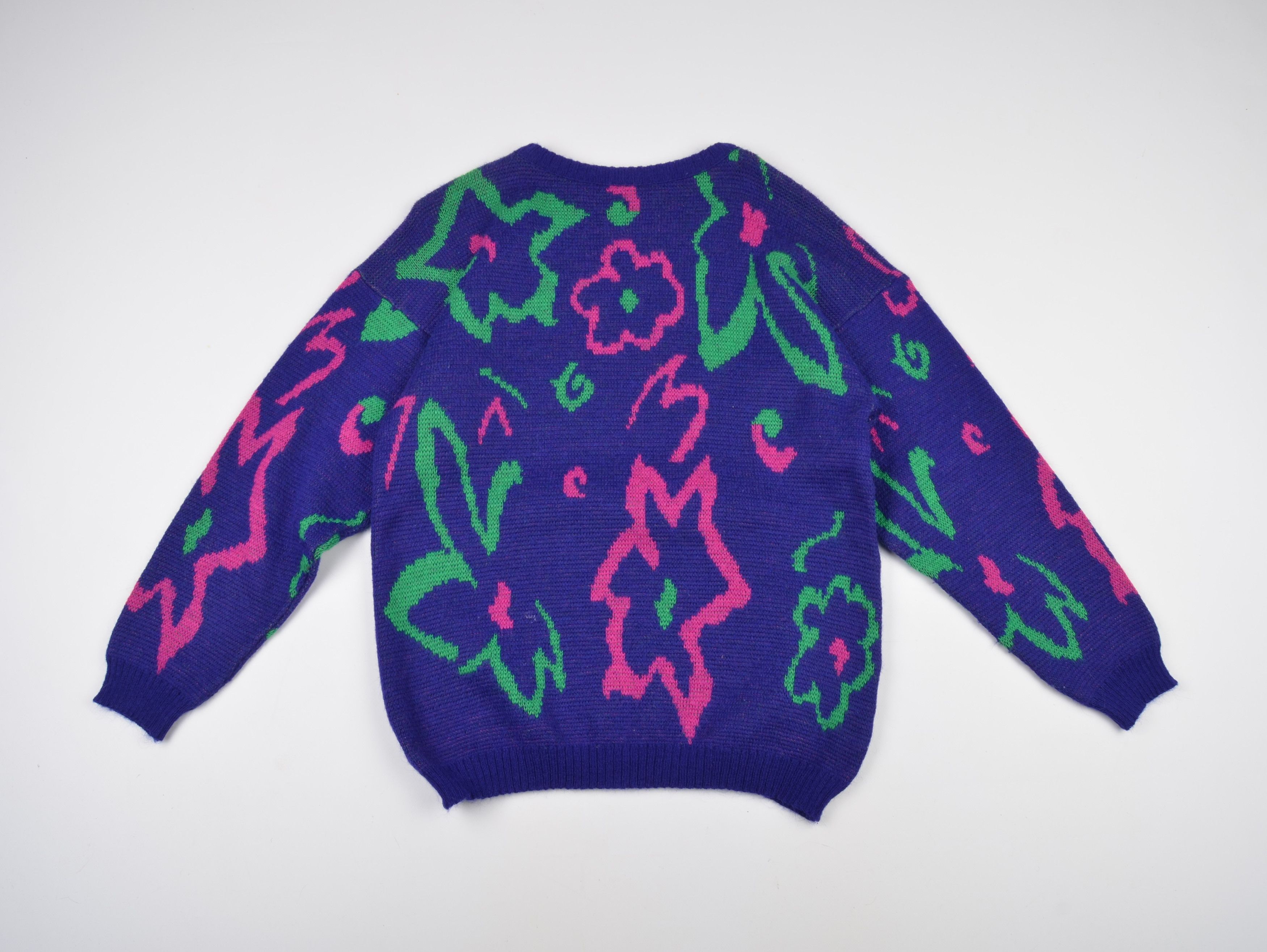 Vintage Vintage Crazy Printed Wool Sweater Size US M / EU 48-50 / 2 - 6 Thumbnail