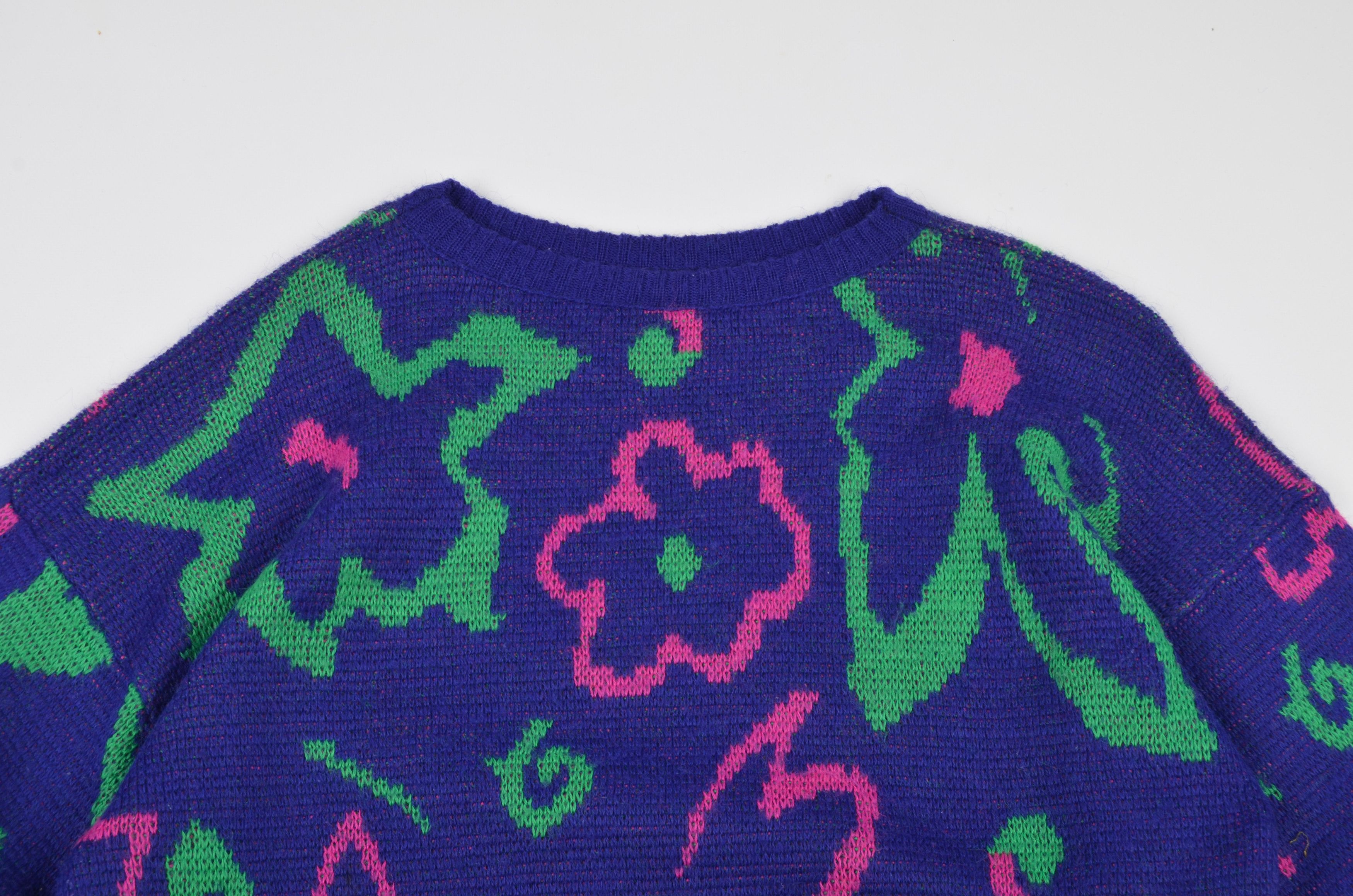 Vintage Vintage Crazy Printed Wool Sweater Size US M / EU 48-50 / 2 - 2 Thumbnail