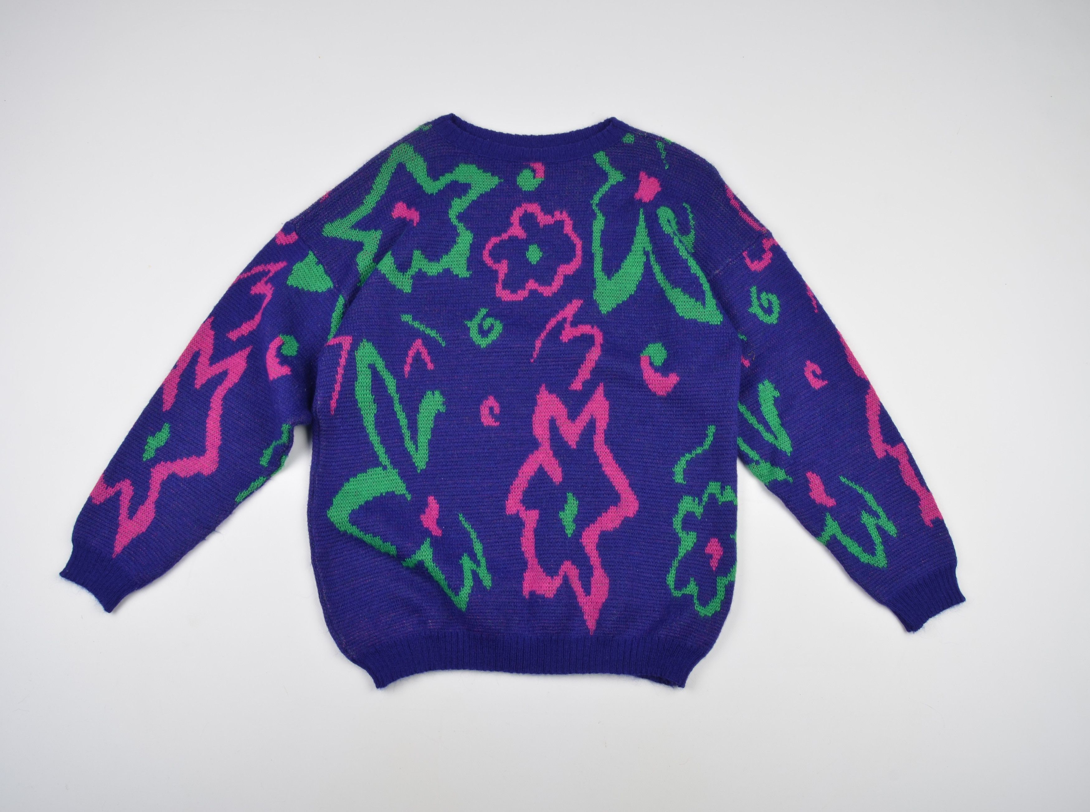 Vintage Vintage Crazy Printed Wool Sweater Size US M / EU 48-50 / 2 - 1 Thumbnail