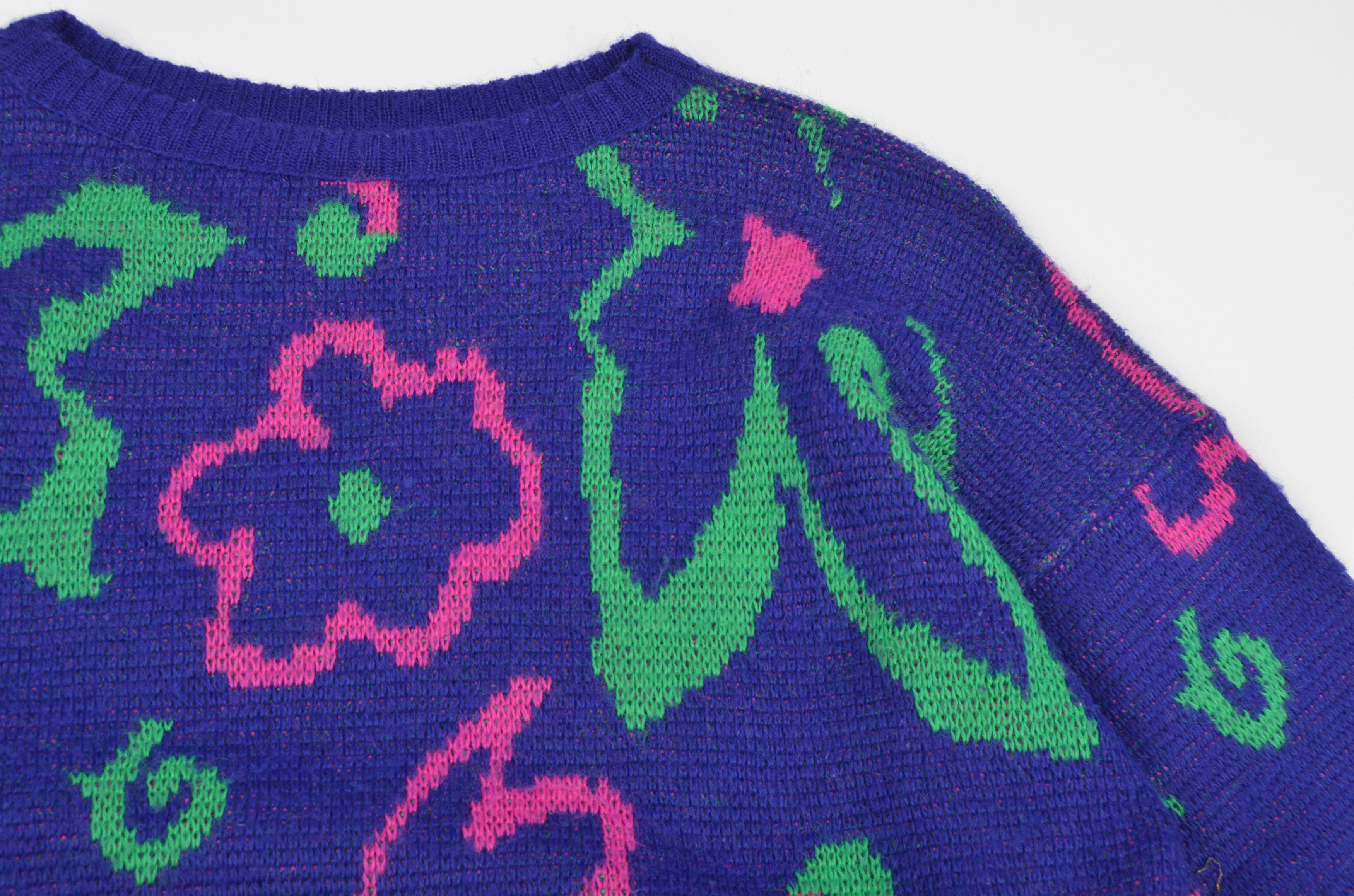 Vintage Vintage Crazy Printed Wool Sweater Size US M / EU 48-50 / 2 - 5 Thumbnail