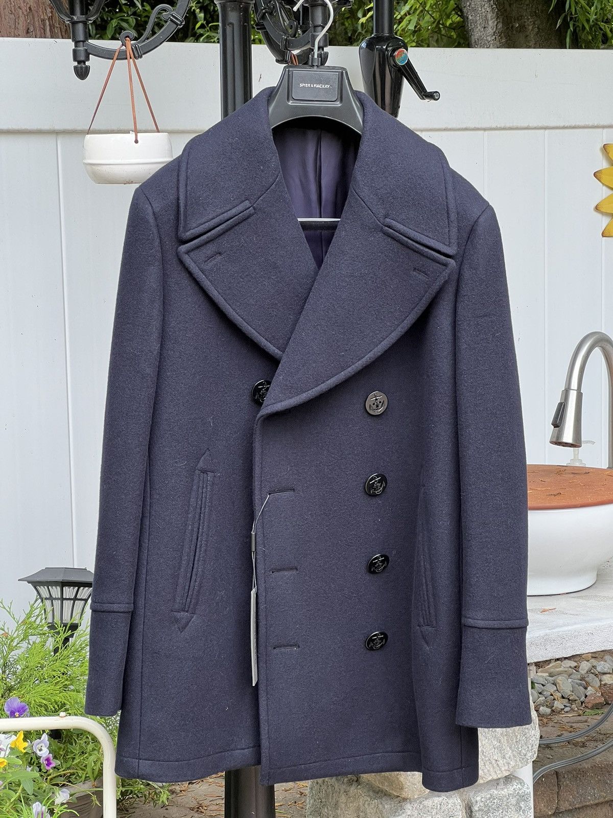 Spier And Mackay Spier & Mackay Navy Melton Peacoat | Grailed