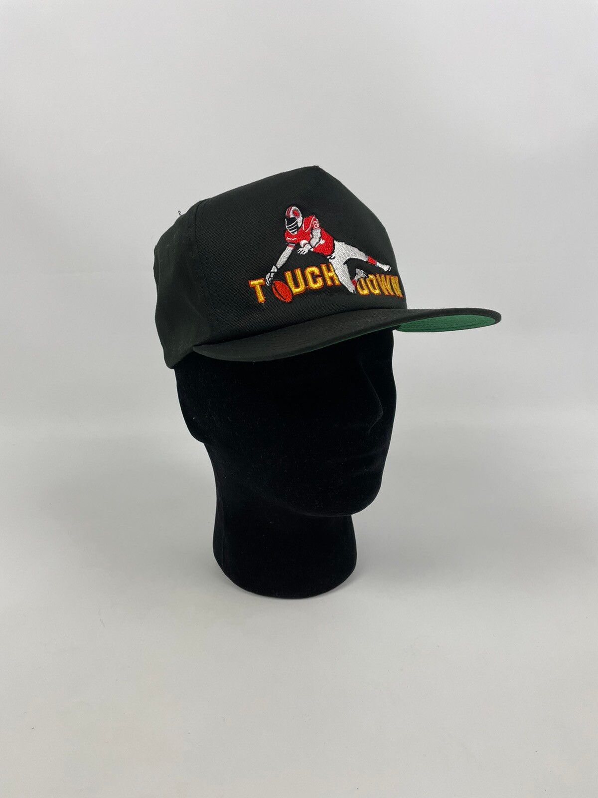 Pre-owned Vintage 1994  Touch Down American Football Hat Cap Snapback In Black