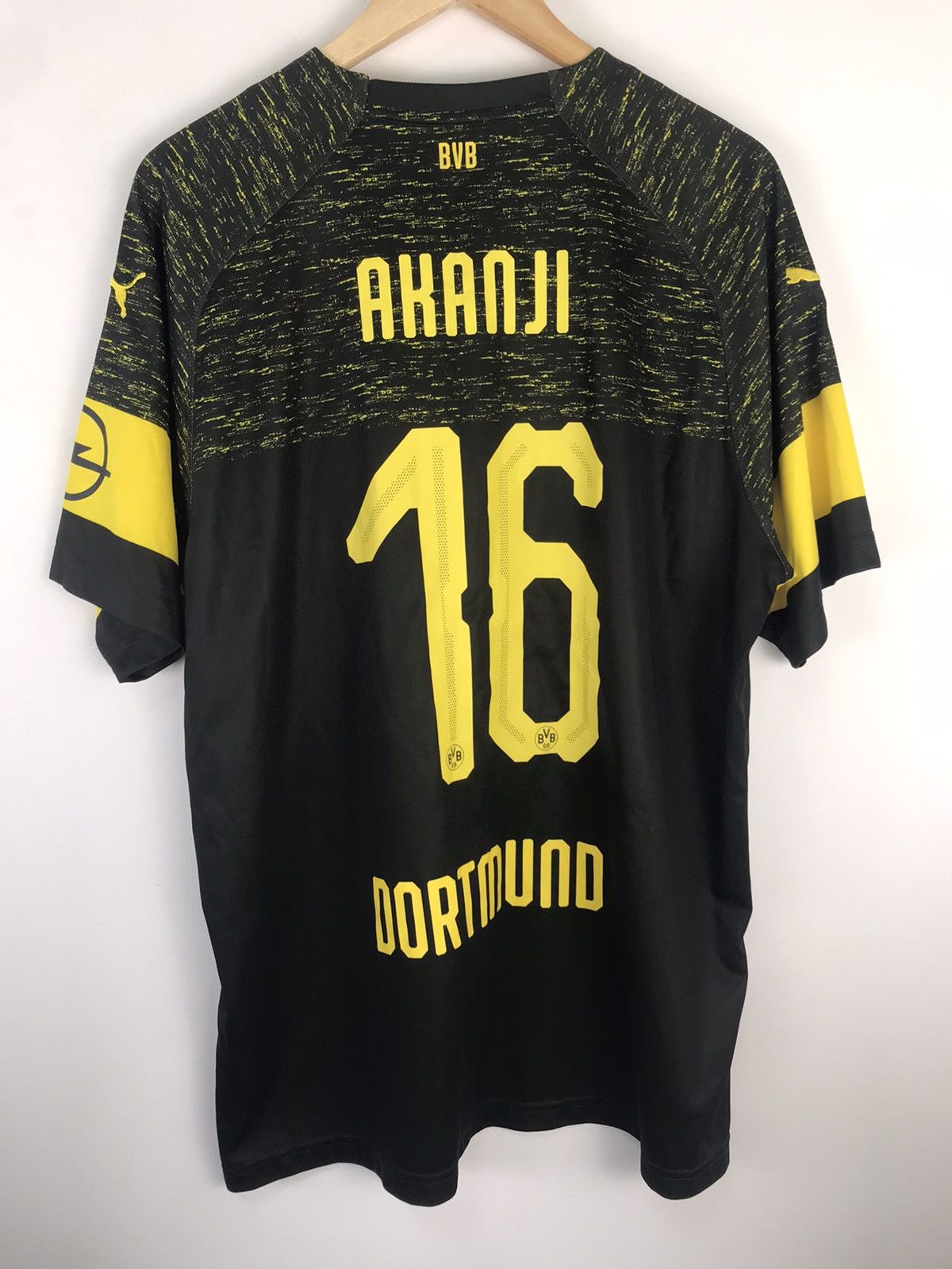 BVB BORUSSIA DORTMUND AWAY JERSEY 2018-19 PUMA,16 AKANJI,XXL