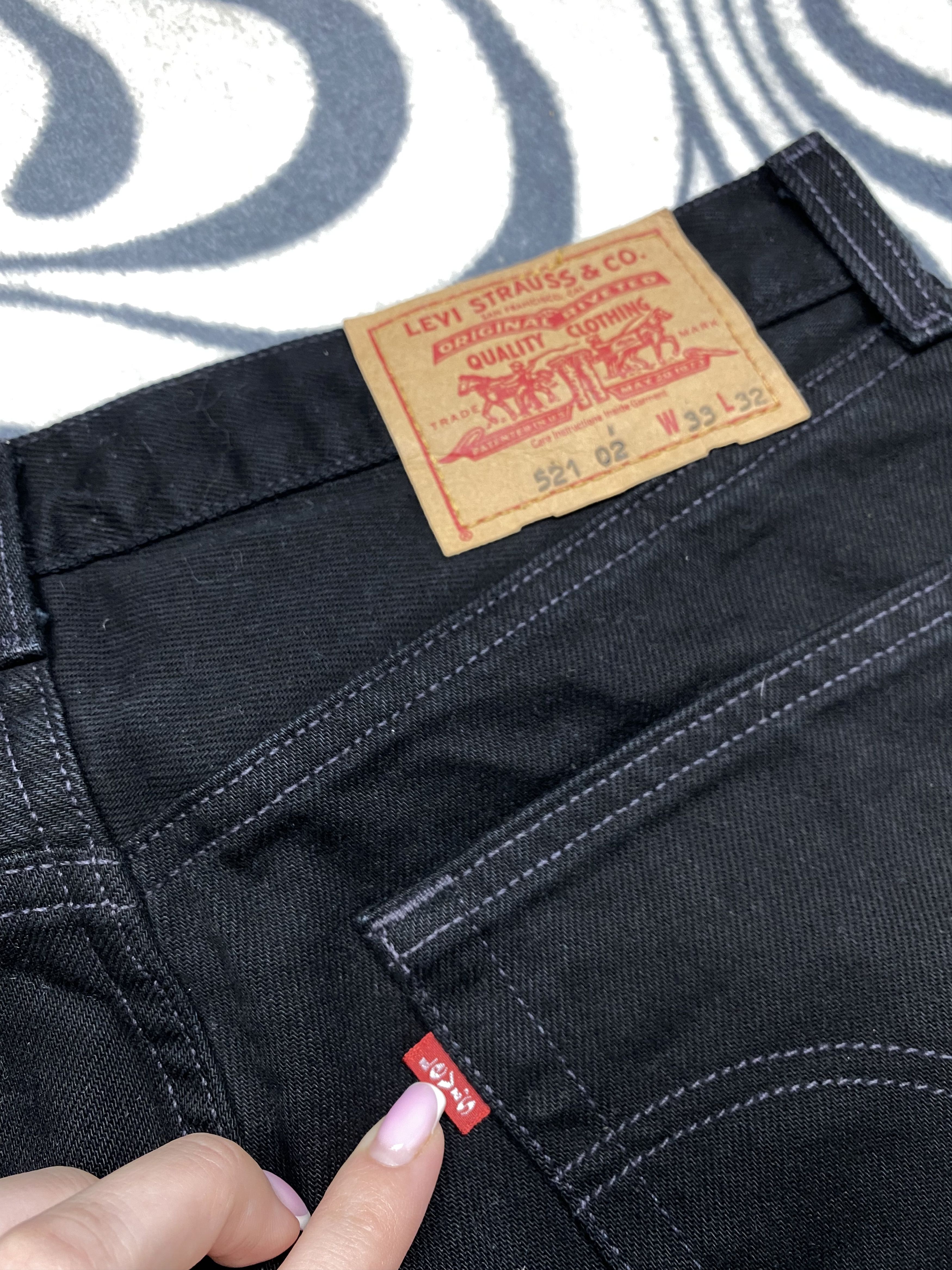 Levi's Levi's 521 Vintage Mens Black Denim Pants Y2K Jeans Size US 33 - 2 Thumbnail