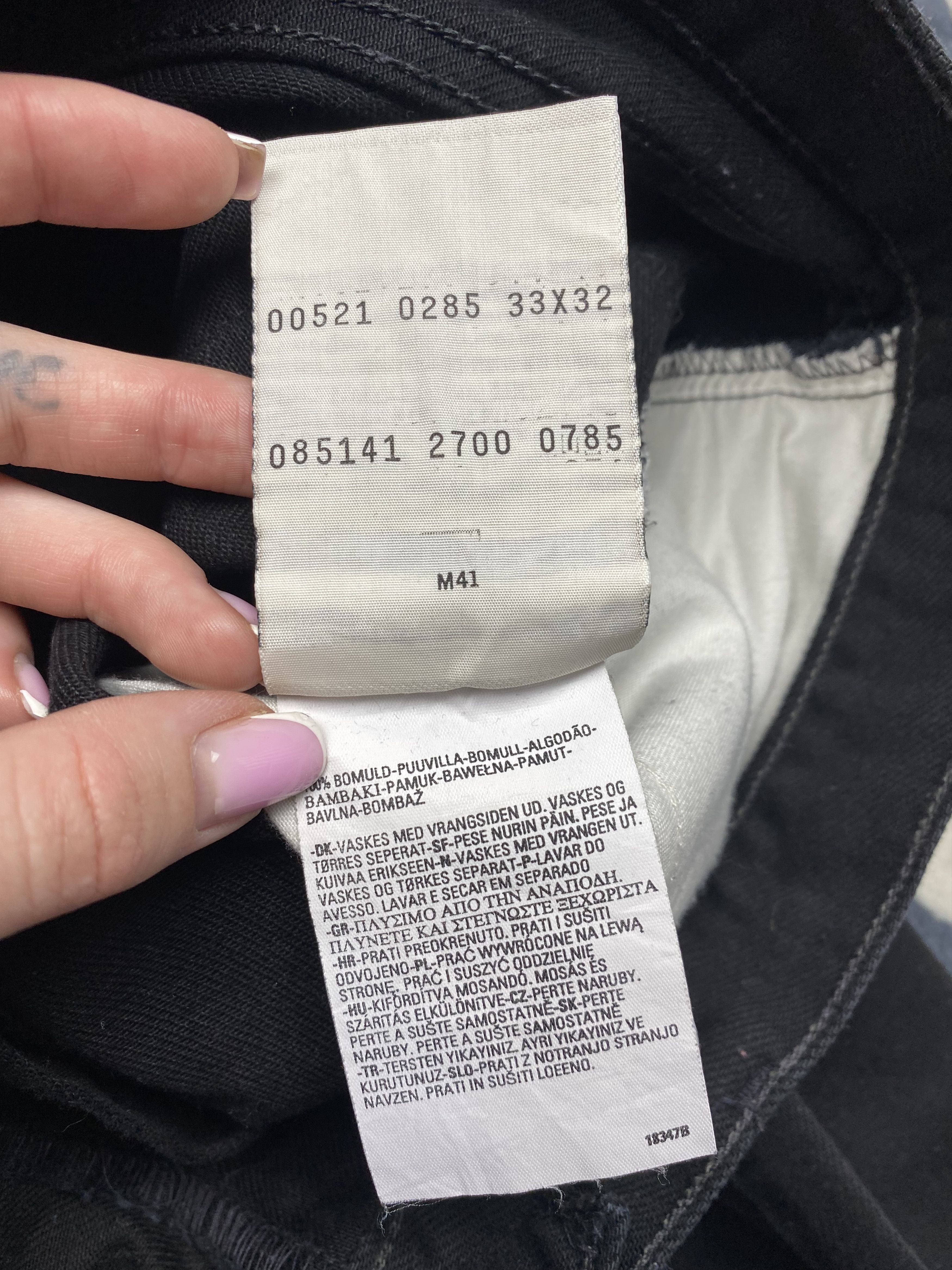 Levi's Levi's 521 Vintage Mens Black Denim Pants Y2K Jeans Size US 33 - 6 Thumbnail