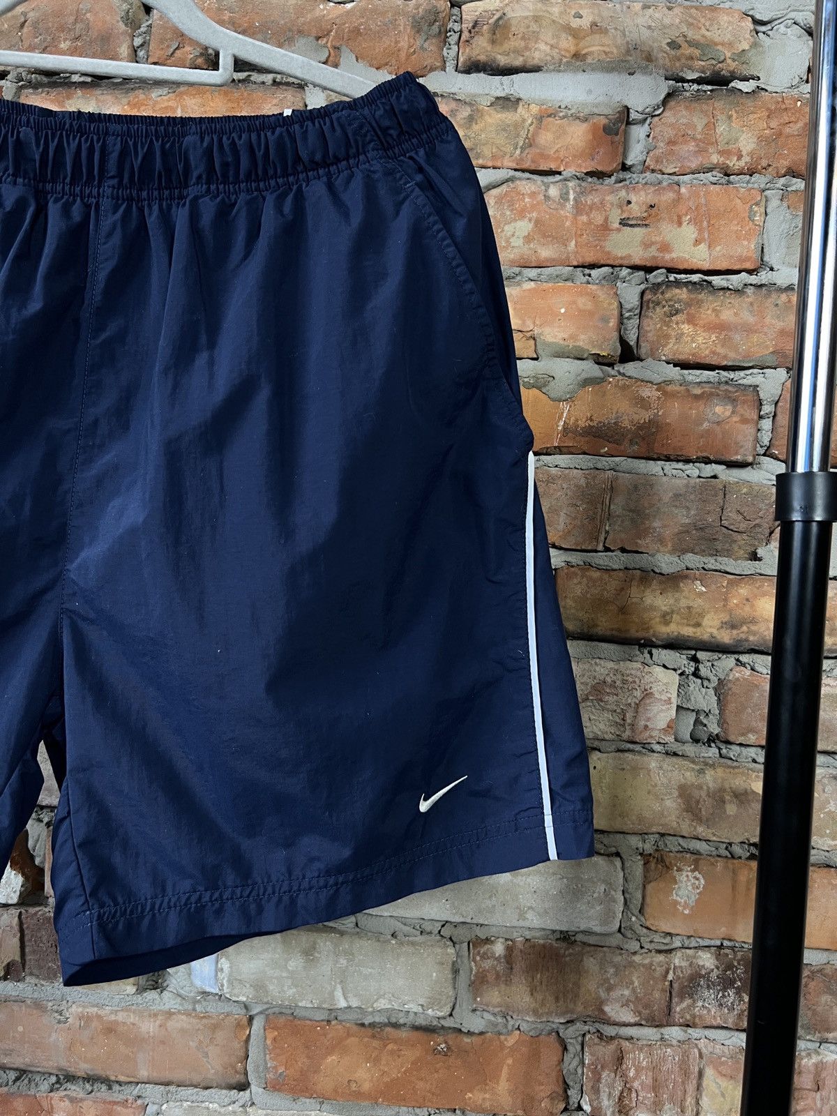 Nike × Vintage Nike vintage shorts nylon dark blue Size US 36 / EU 52 - 3 Thumbnail