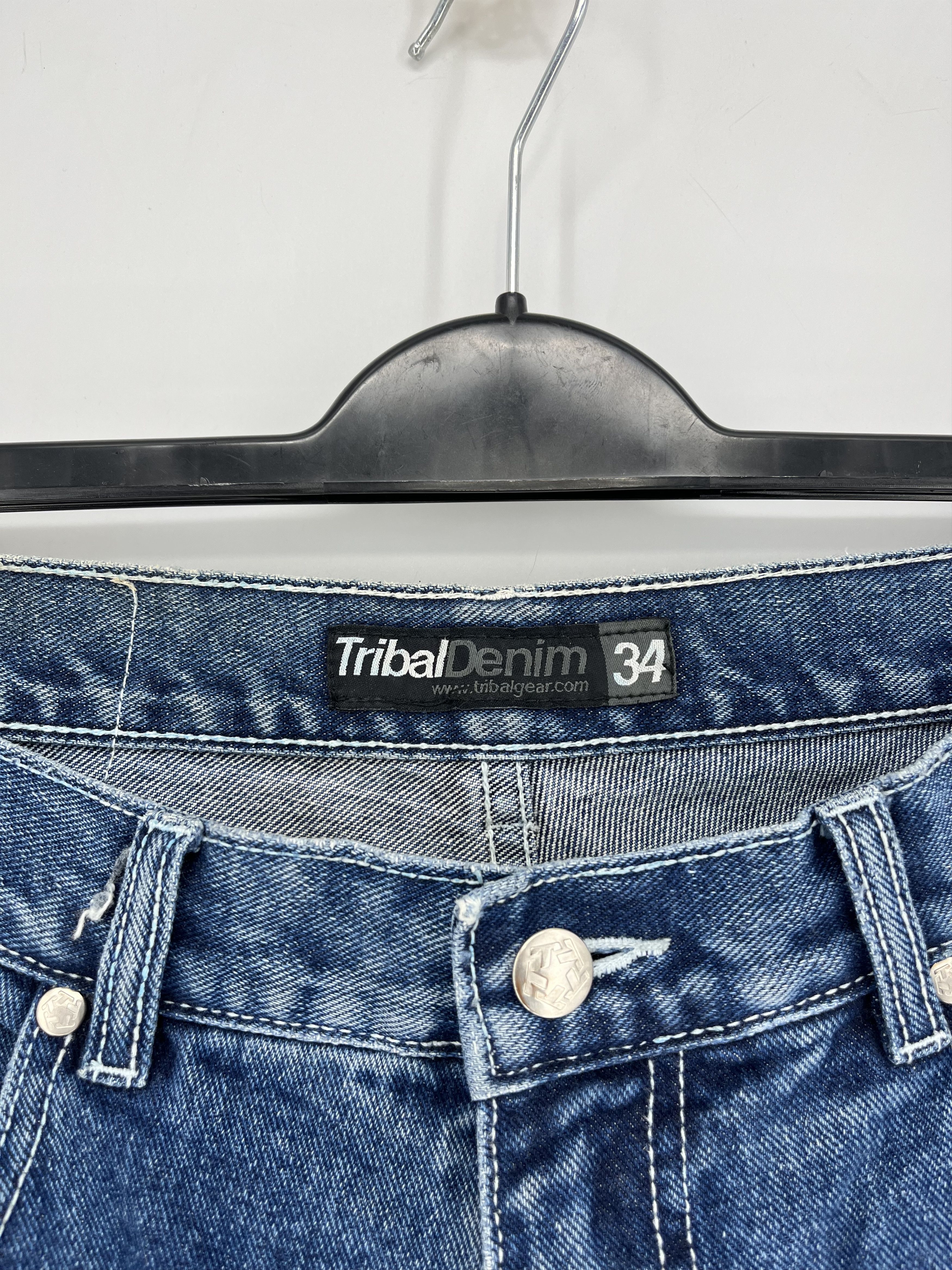 Tribal Streetwear × Vintage Vintage 90s Tribal baggy rap denim pants Size US 34 / EU 50 - 5 Thumbnail