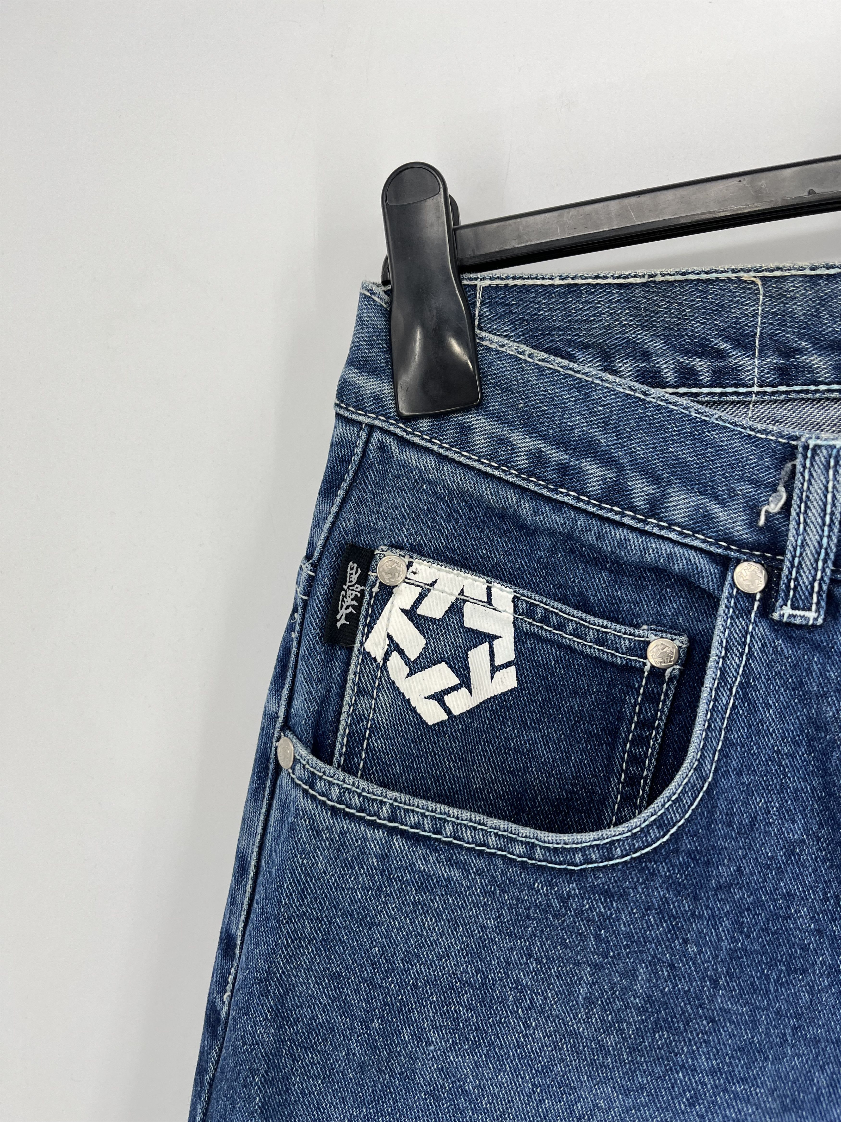Tribal Streetwear × Vintage Vintage 90s Tribal baggy rap denim pants Size US 34 / EU 50 - 4 Thumbnail