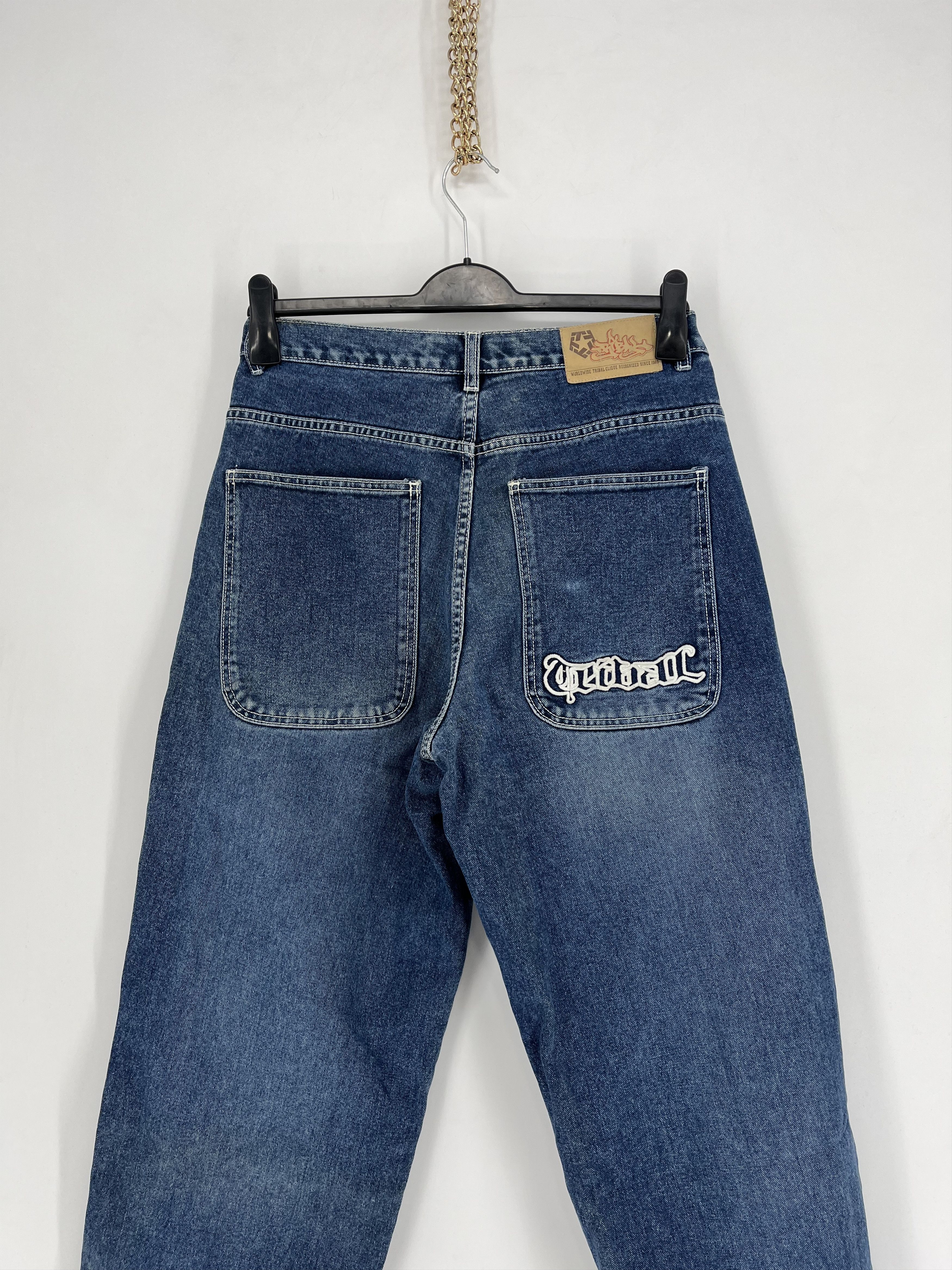 Tribal Streetwear × Vintage Vintage 90s Tribal baggy rap denim pants Size US 34 / EU 50 - 9 Thumbnail