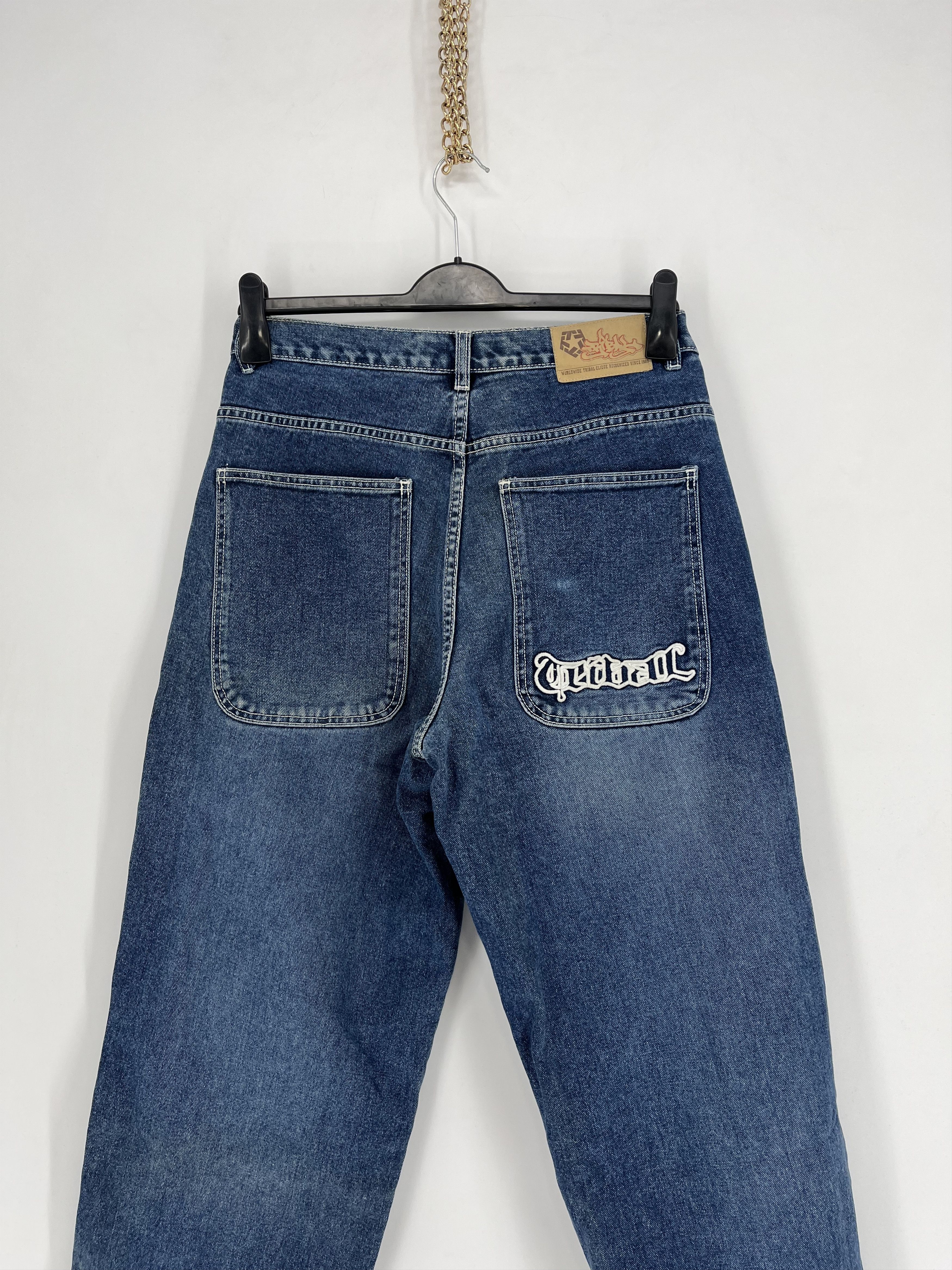 Tribal Streetwear × Vintage Vintage 90s Tribal baggy rap denim pants Size US 34 / EU 50 - 8 Thumbnail