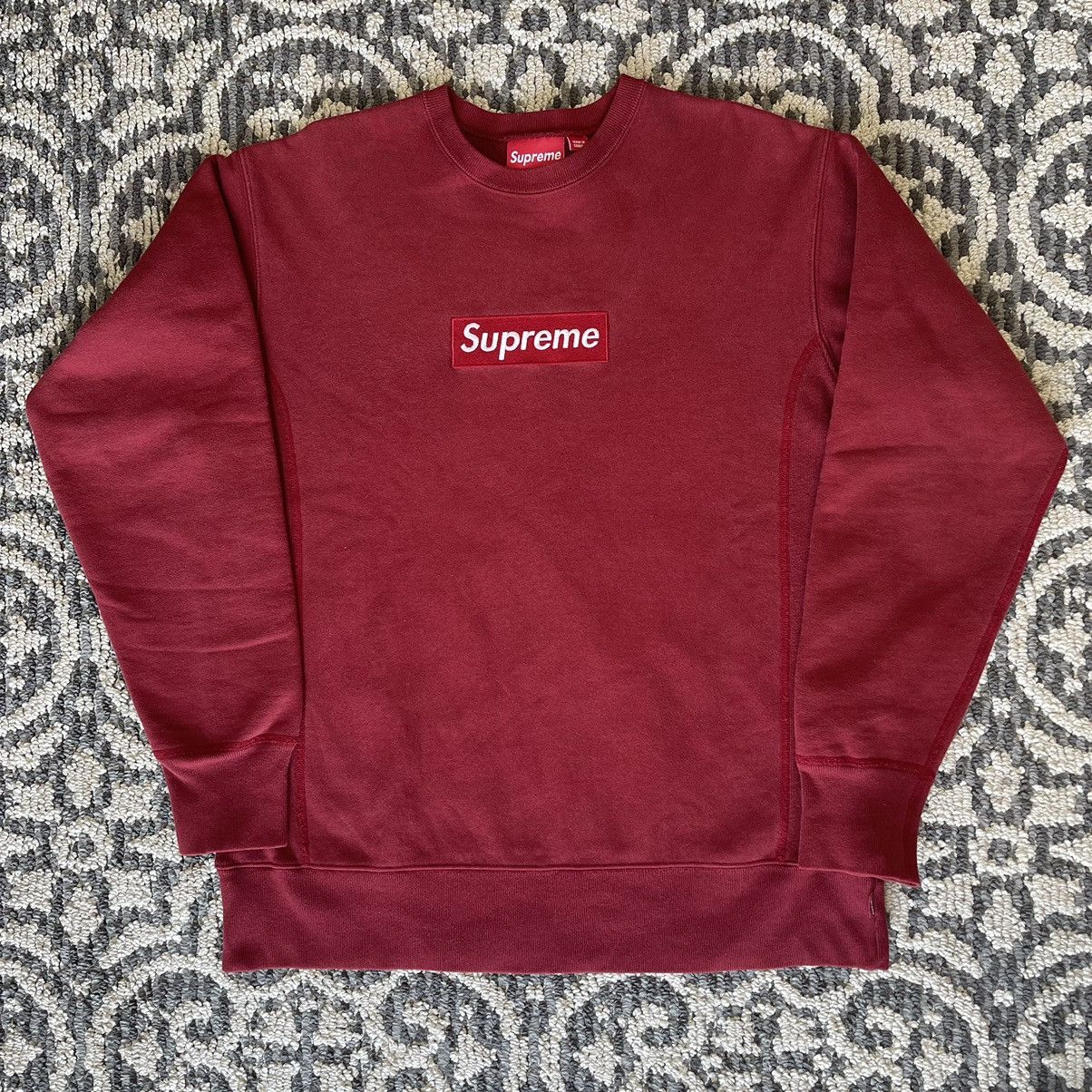 Supreme × Vintage 1999 Supreme Burgundy Box Logo Crewneck Size US L / EU 52-54 / 3 - 3 Thumbnail