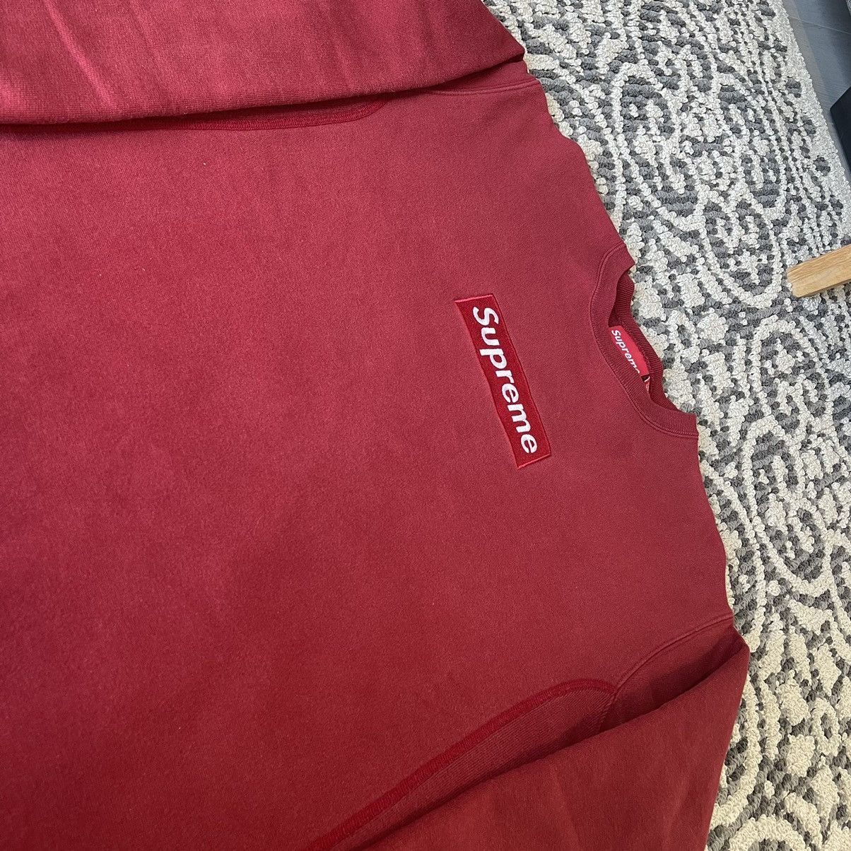 Supreme × Vintage 1999 Supreme Burgundy Box Logo Crewneck Size US L / EU 52-54 / 3 - 5 Thumbnail