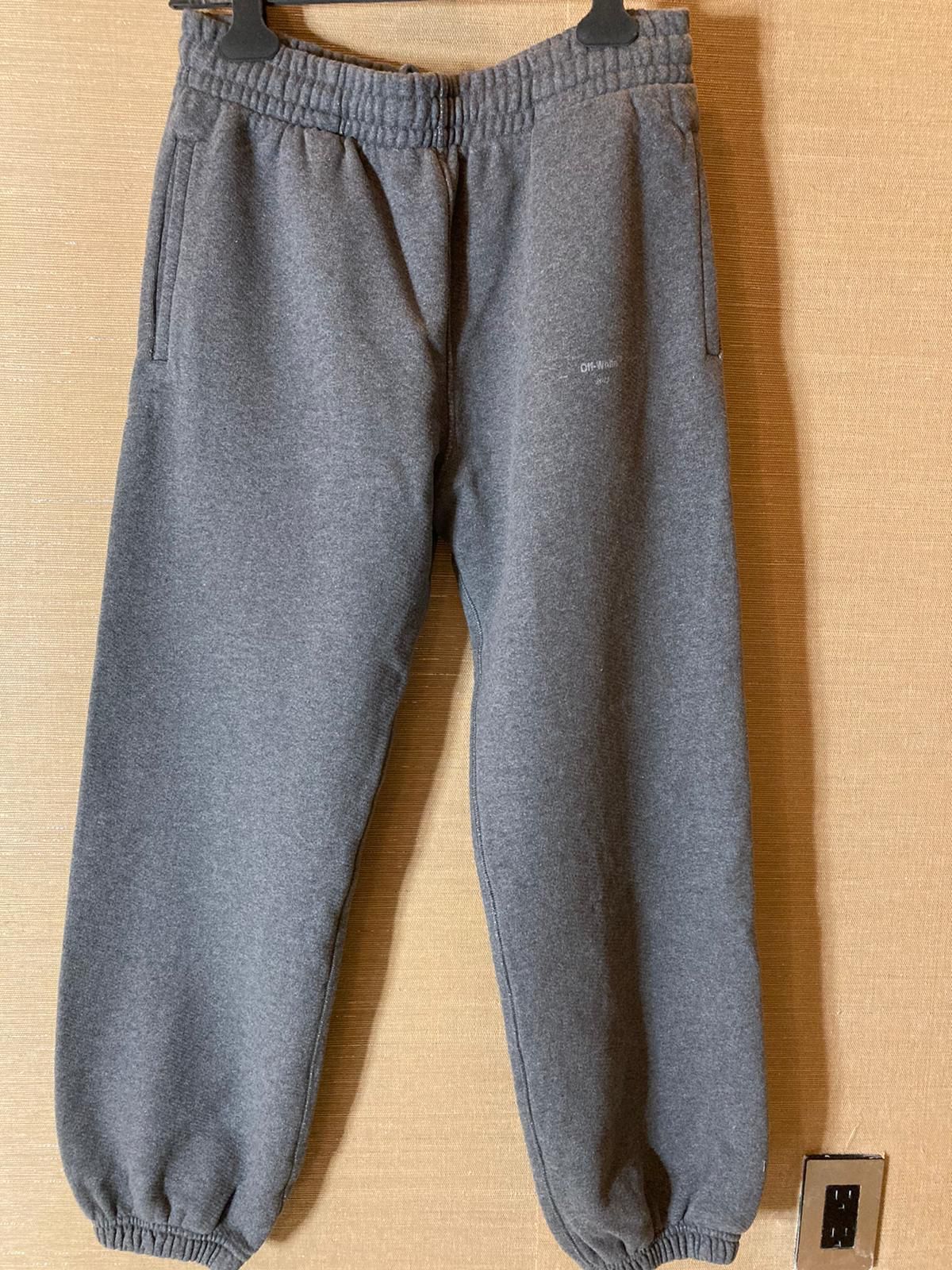 image of Off White Logo Sweat Pants In Grey, Men's (Size 36)