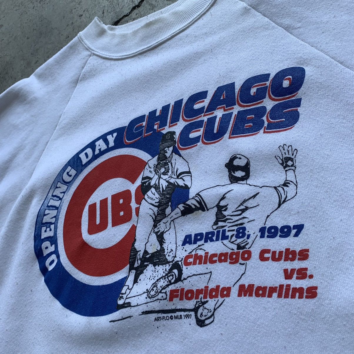 Fruit Of The Loom Chicago cubs vs florida marlins sweatshirt vintage MLB 90s Size US XL / EU 56 / 4 - 16 Thumbnail
