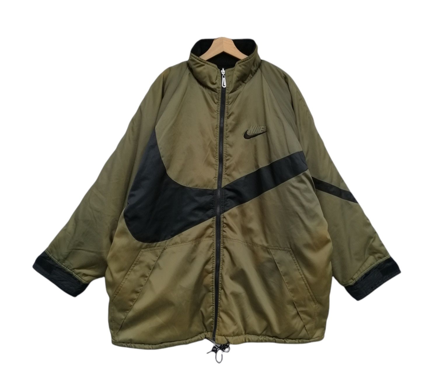 Nike Vintage Nike Big Swoosh Reversible Nylon Fleece Jacket Size US XL / EU 56 / 4 - 3 Thumbnail