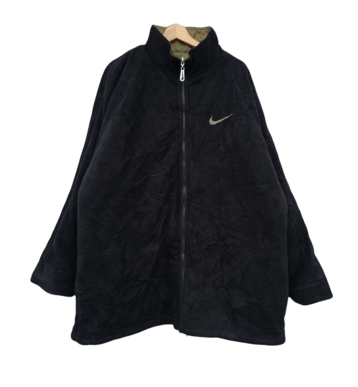 Nike Vintage Nike Big Swoosh Reversible Nylon Fleece Jacket Size US XL / EU 56 / 4 - 12 Thumbnail