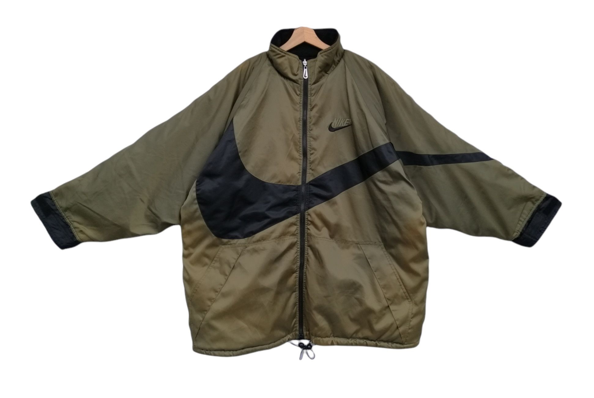 Nike Vintage Nike Big Swoosh Reversible Nylon Fleece Jacket Size US XL / EU 56 / 4 - 2 Thumbnail