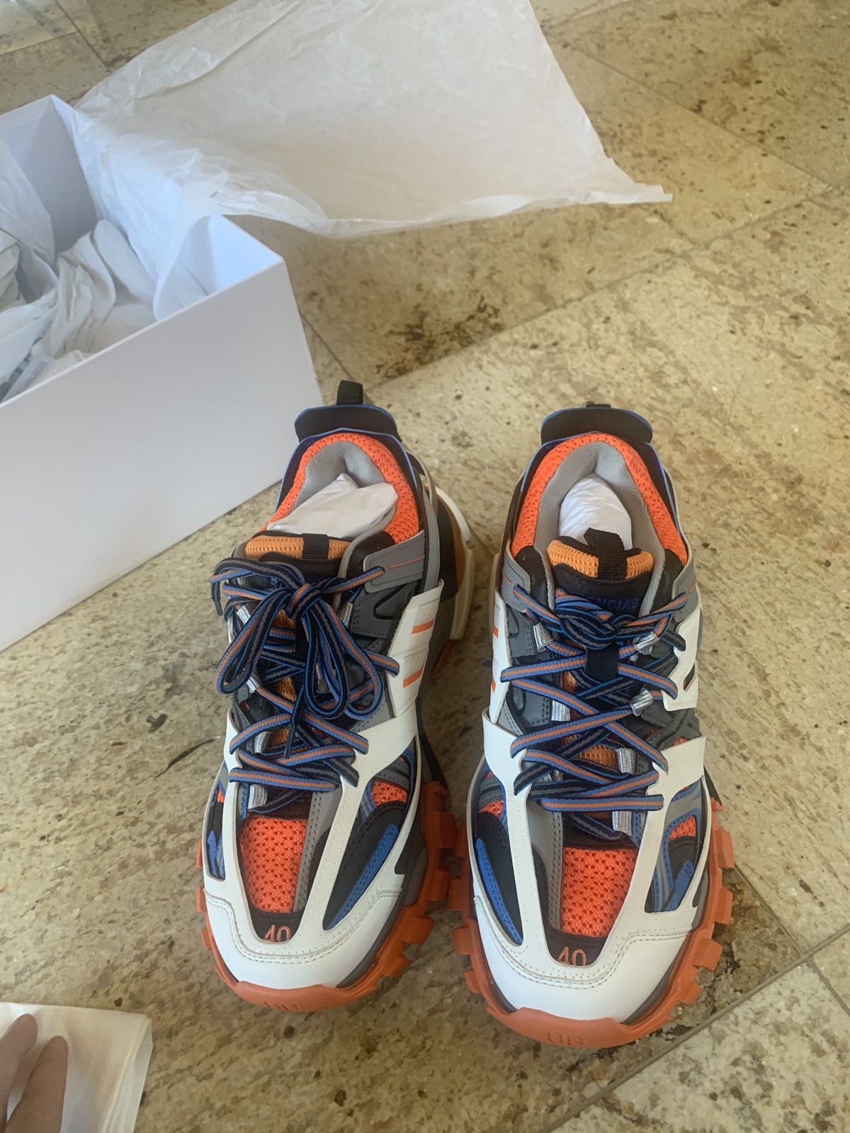 Balenciaga Track Sneakers in Orange, White & Grey Size US 7 / EU 40 - 4 Thumbnail