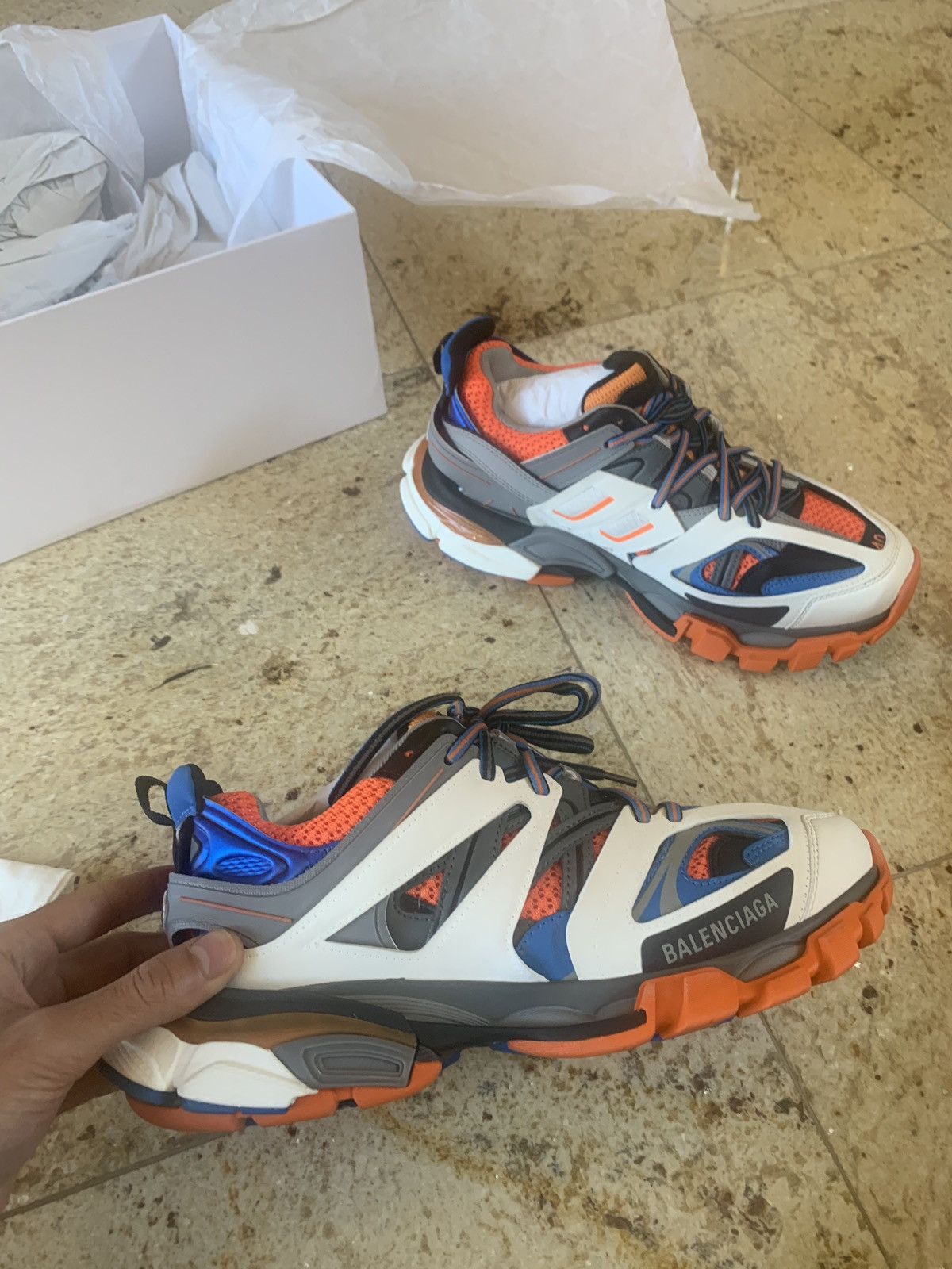 Balenciaga Track Sneakers in Orange, White & Grey Size US 7 / EU 40 - 10 Thumbnail