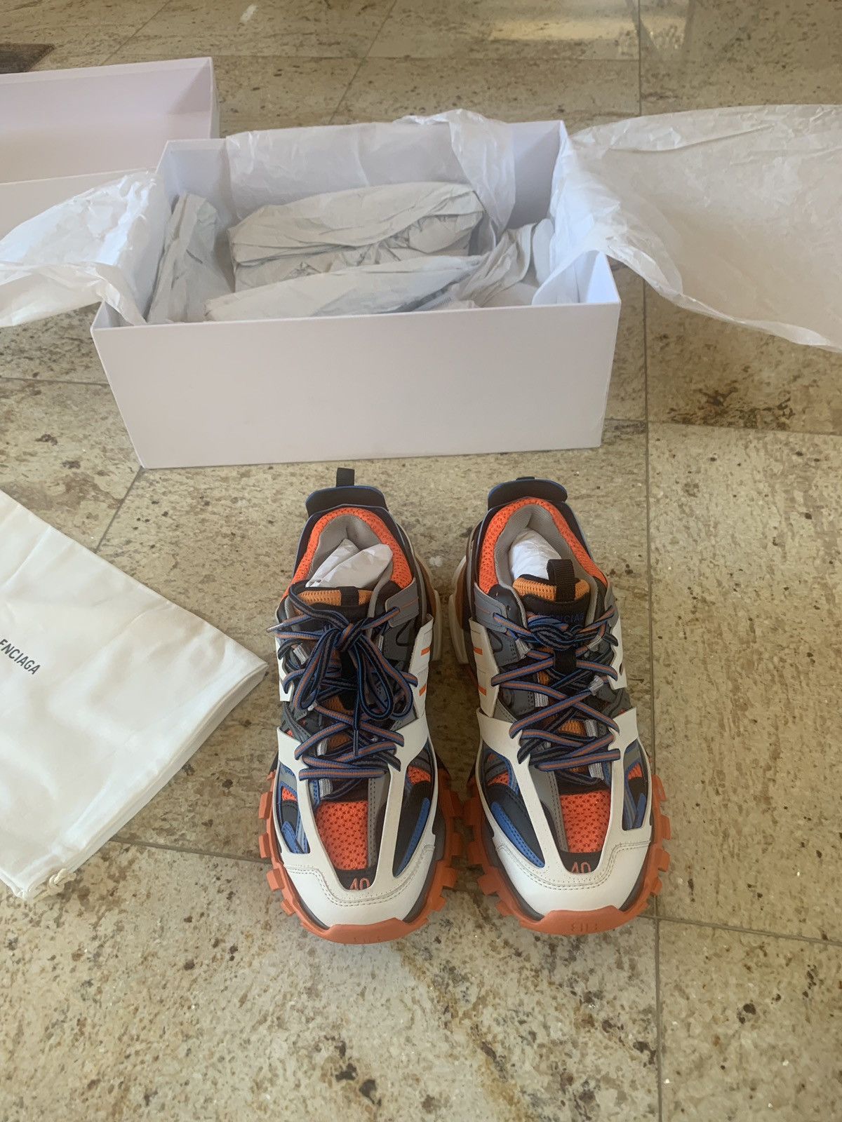 Balenciaga Track Sneakers in Orange, White & Grey Size US 7 / EU 40 - 12 Thumbnail