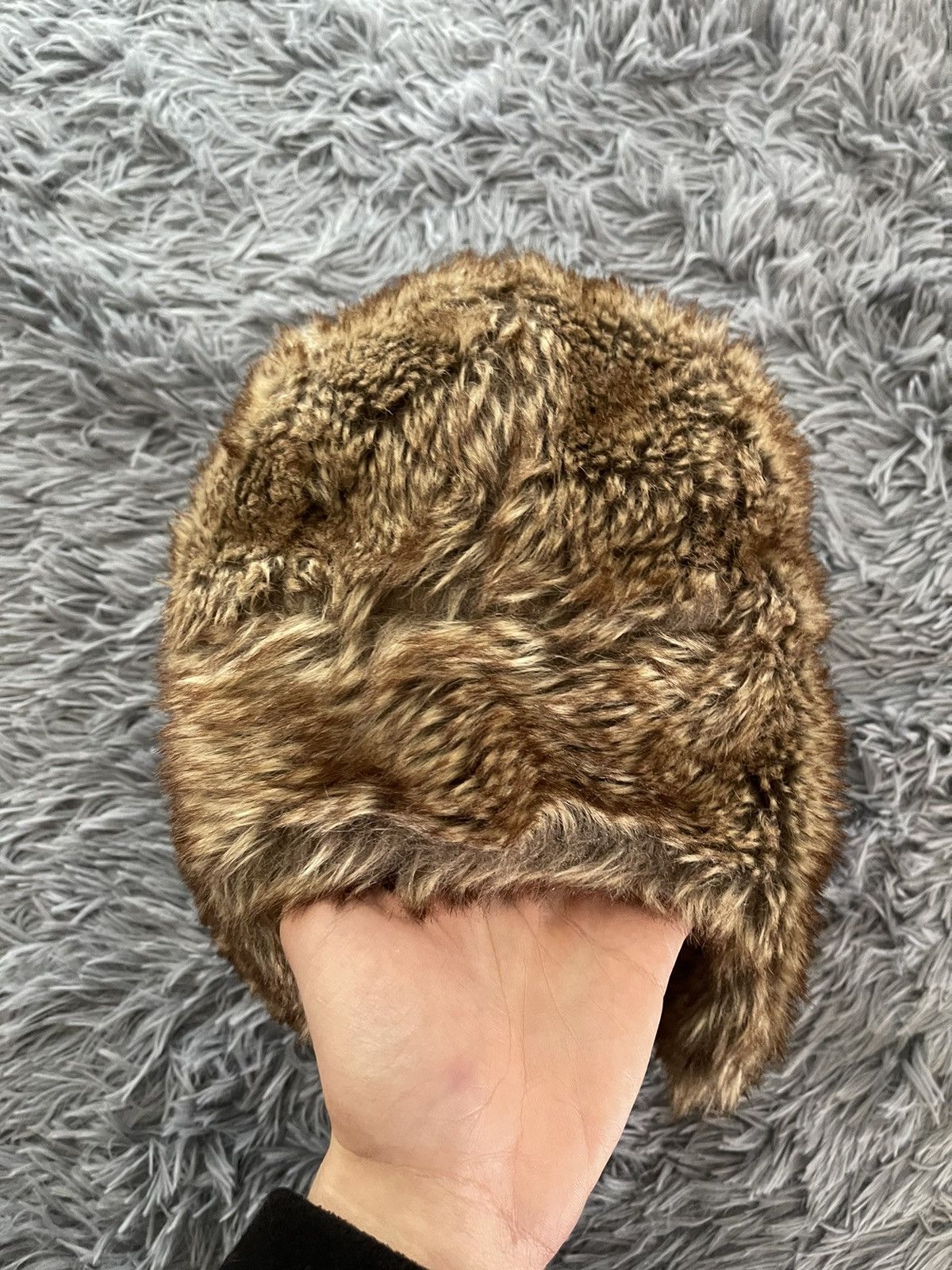 Cccp × Vintage Vintage Fuzzy Mohair ushanka trapper / checker hat Y2K Size ONE SIZE - 4 Thumbnail