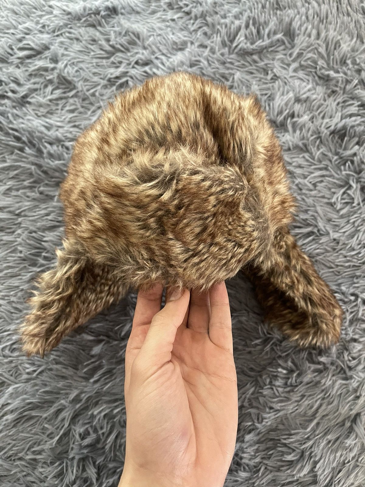 Cccp × Vintage Vintage Fuzzy Mohair ushanka trapper / checker hat Y2K Size ONE SIZE - 3 Thumbnail