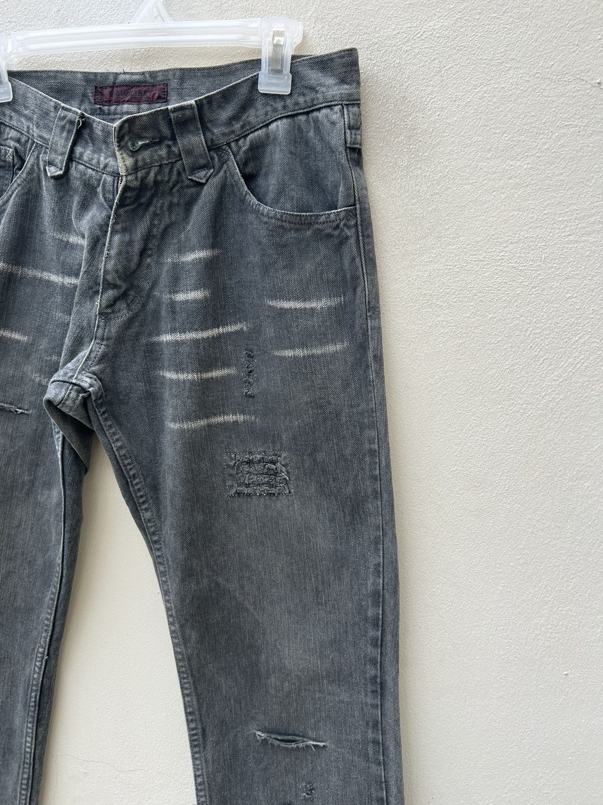 TMT Vintage TMT Japan Rips Distressed Sun Fade Black Denim Jeans Size US 31 - 11 Thumbnail