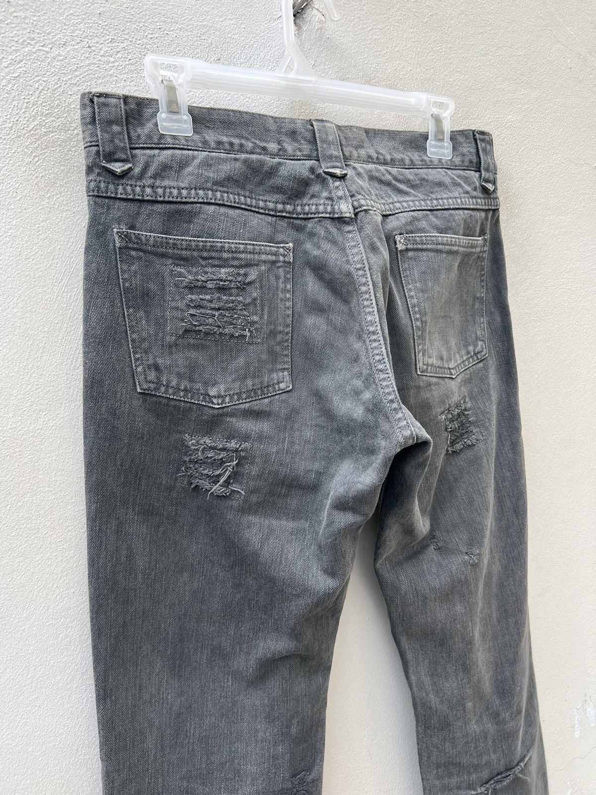 TMT Vintage TMT Japan Rips Distressed Sun Fade Black Denim Jeans Size US 31 - 14 Thumbnail
