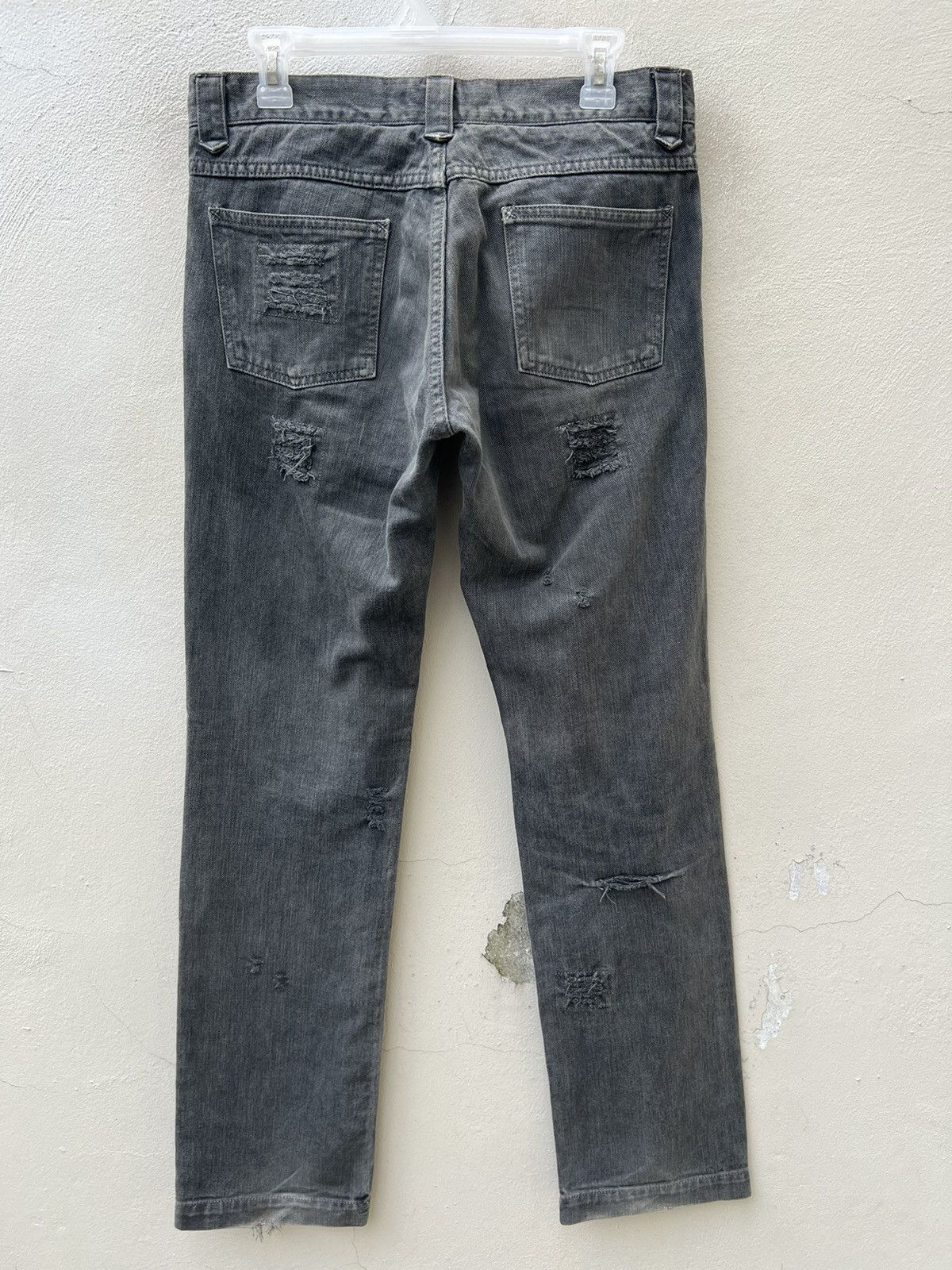 TMT Vintage TMT Japan Rips Distressed Sun Fade Black Denim Jeans Size US 31 - 13 Thumbnail