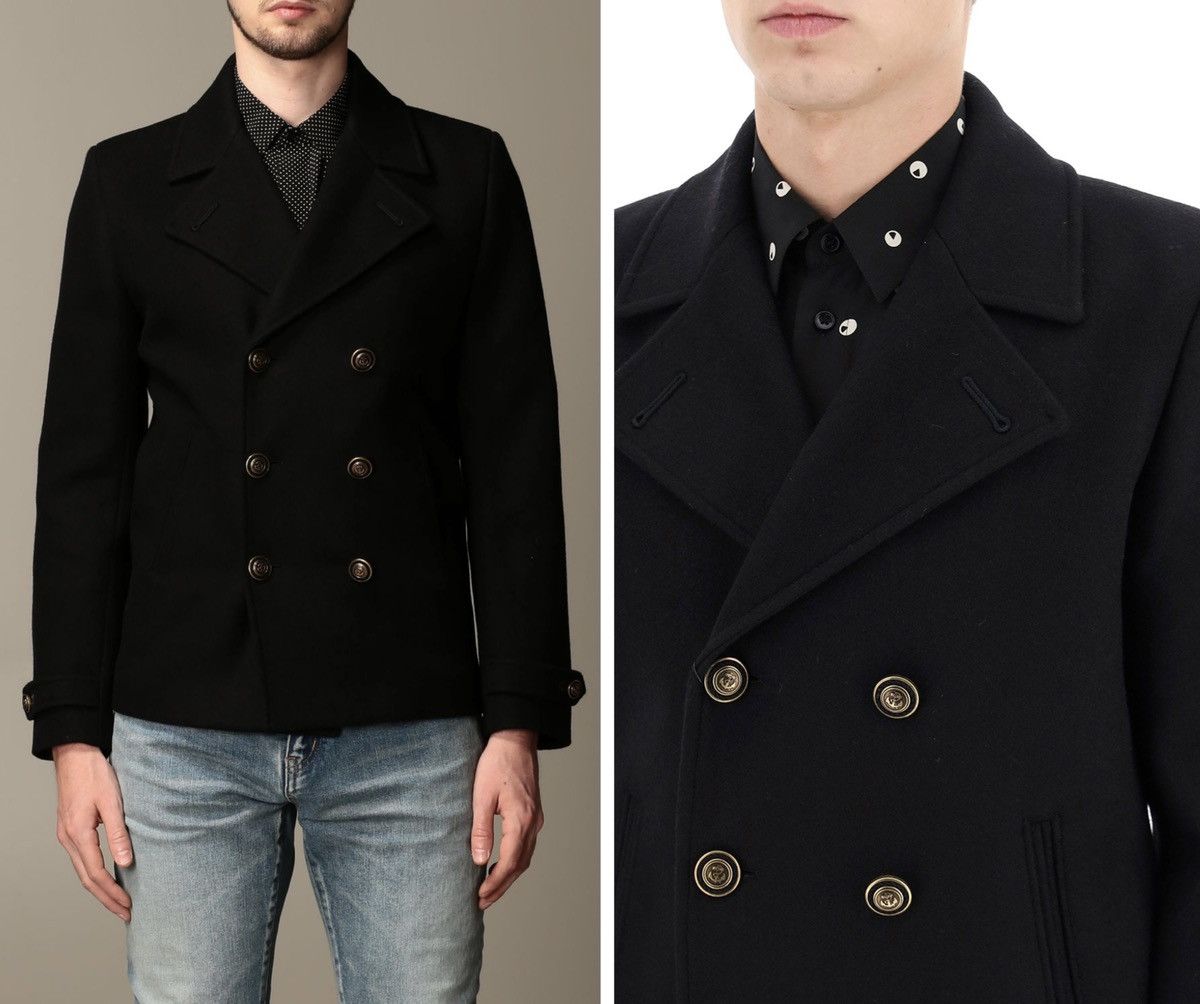 Saint Laurent Paris FW20 Double Breasted Peacoat sz46/48/52 Size US M / EU 48-50 / 2 - 11 Thumbnail