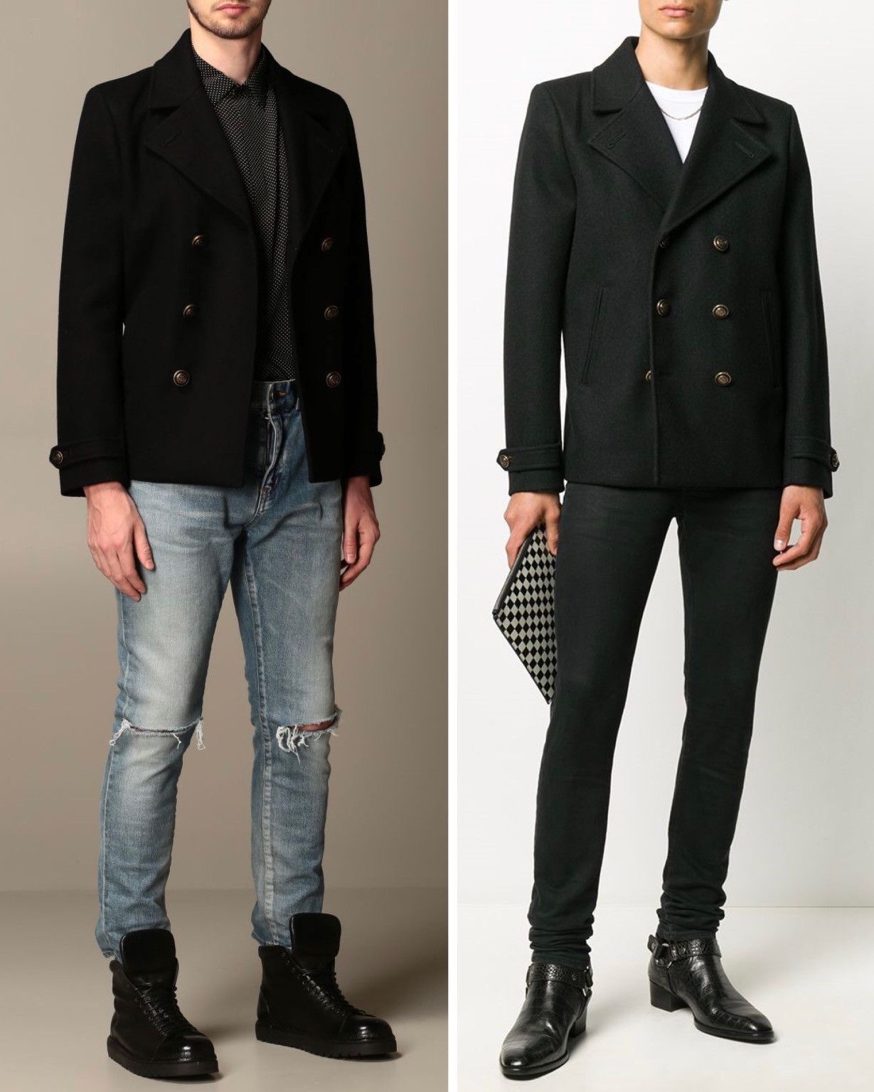 Saint Laurent Paris FW20 Double Breasted Peacoat sz46/48/52 Size US M / EU 48-50 / 2 - 9 Thumbnail