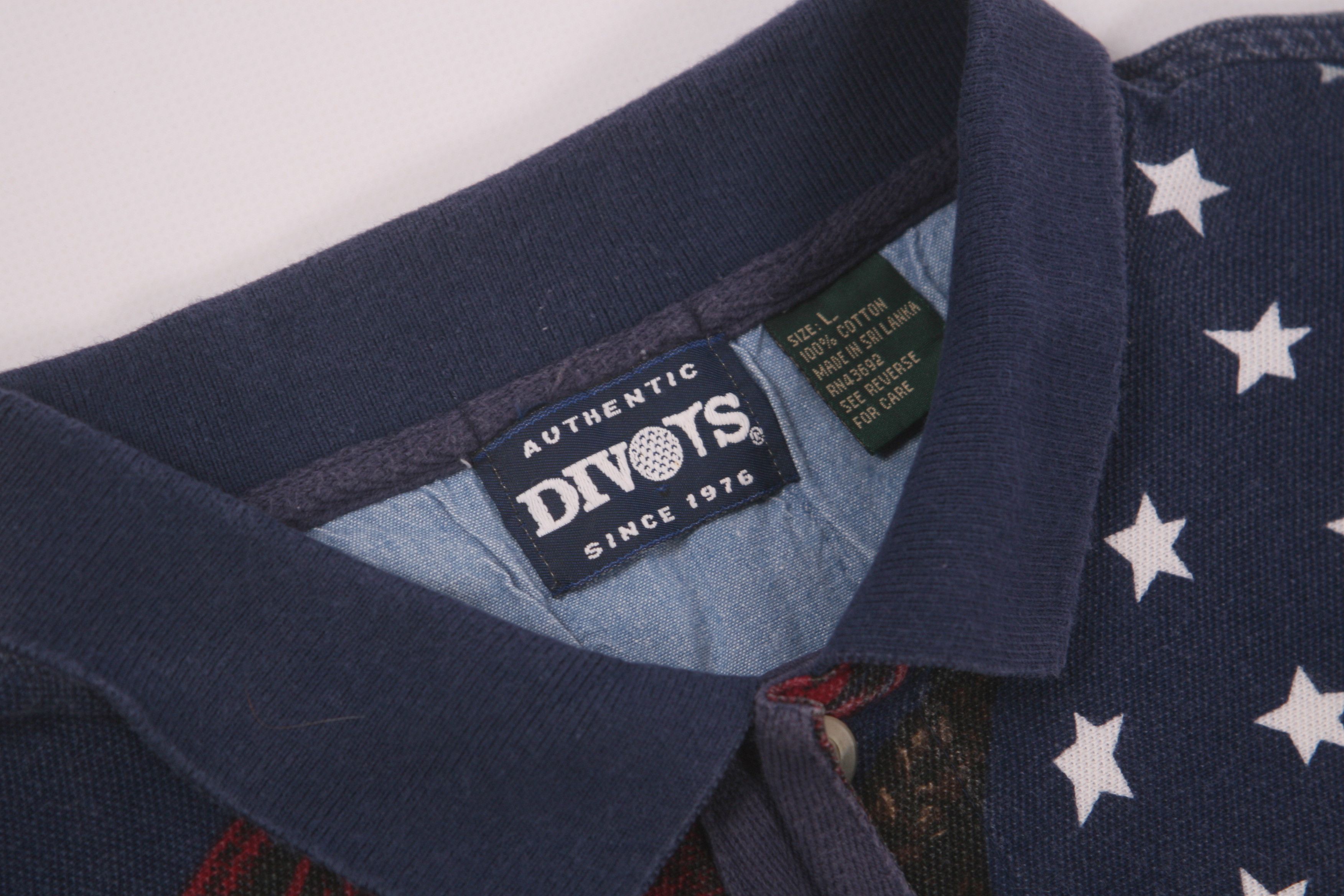Disney RARE 1996 Divots x Disney Mickey Golf USA Flag Polo Shirt Size US XL / EU 56 / 4 - 4 Thumbnail