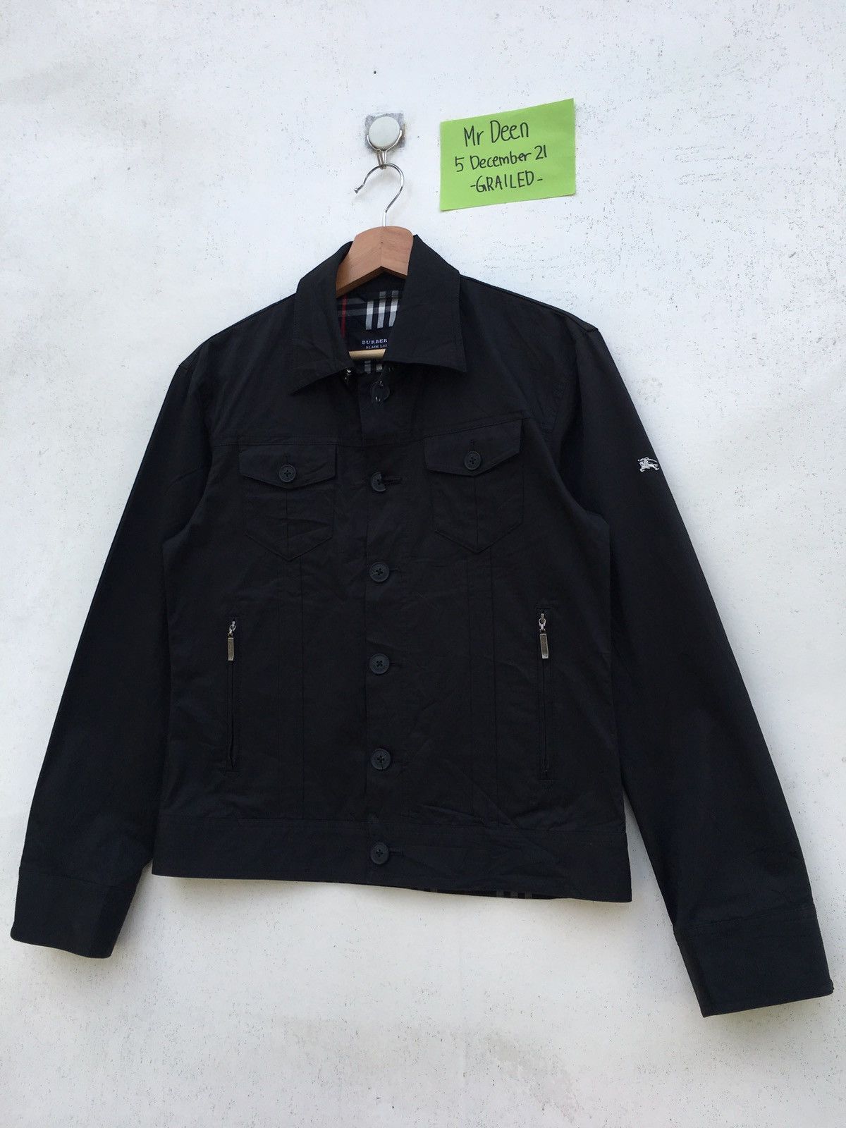 Vintage Burberry Black Label Checkered Buttons Jacket Light Jackets