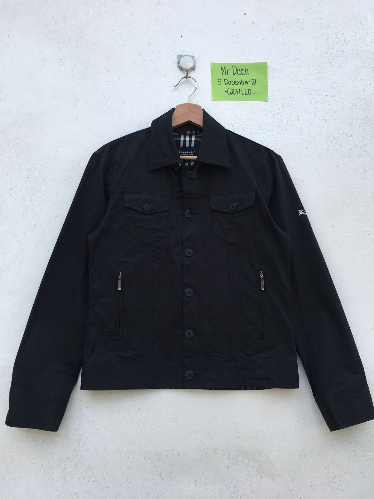 Vintage Burberry Black Label Checkered Buttons Jacket Light Jackets