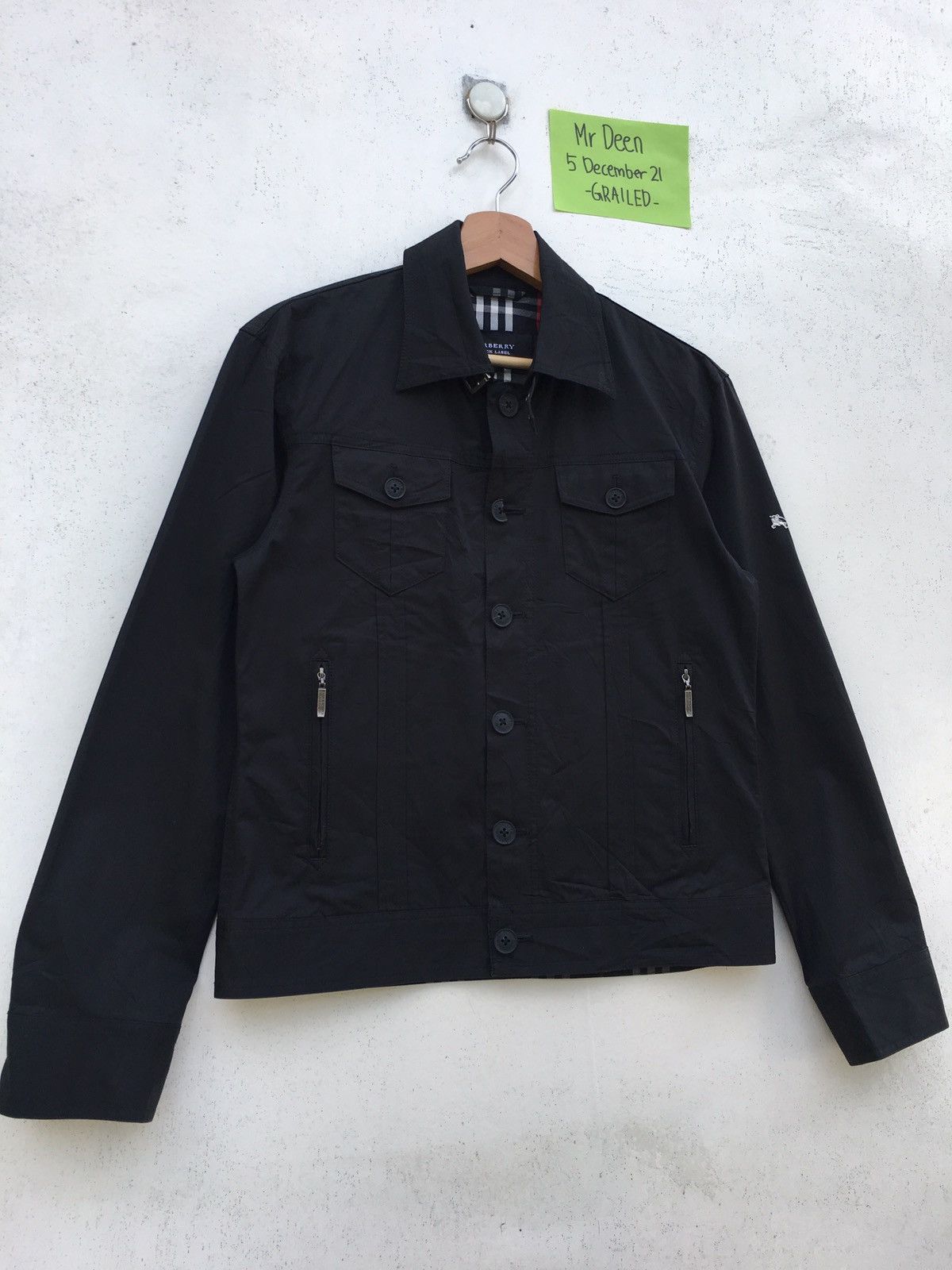 Vintage Burberry Black Label Checkered Buttons Jacket Light Jackets