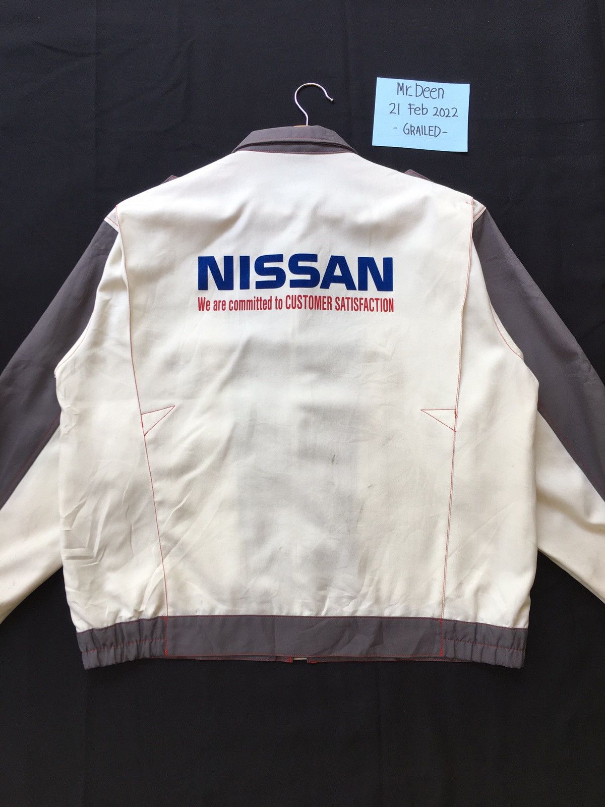 image of Racing x Vintage Nissan Hiteq Jacket in White Grey, Men's (Size Large)