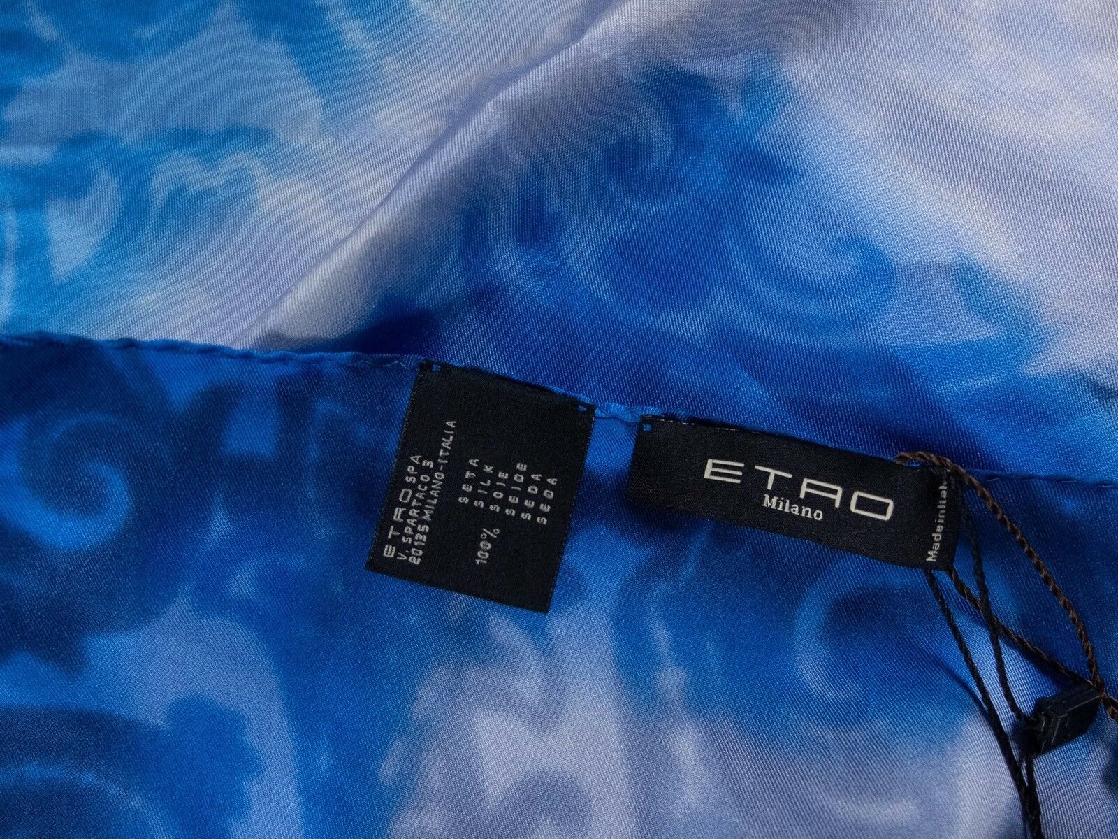 Etro ETRO Milano blue paisley print silk pocket square authentic Size ONE SIZE - 3 Thumbnail