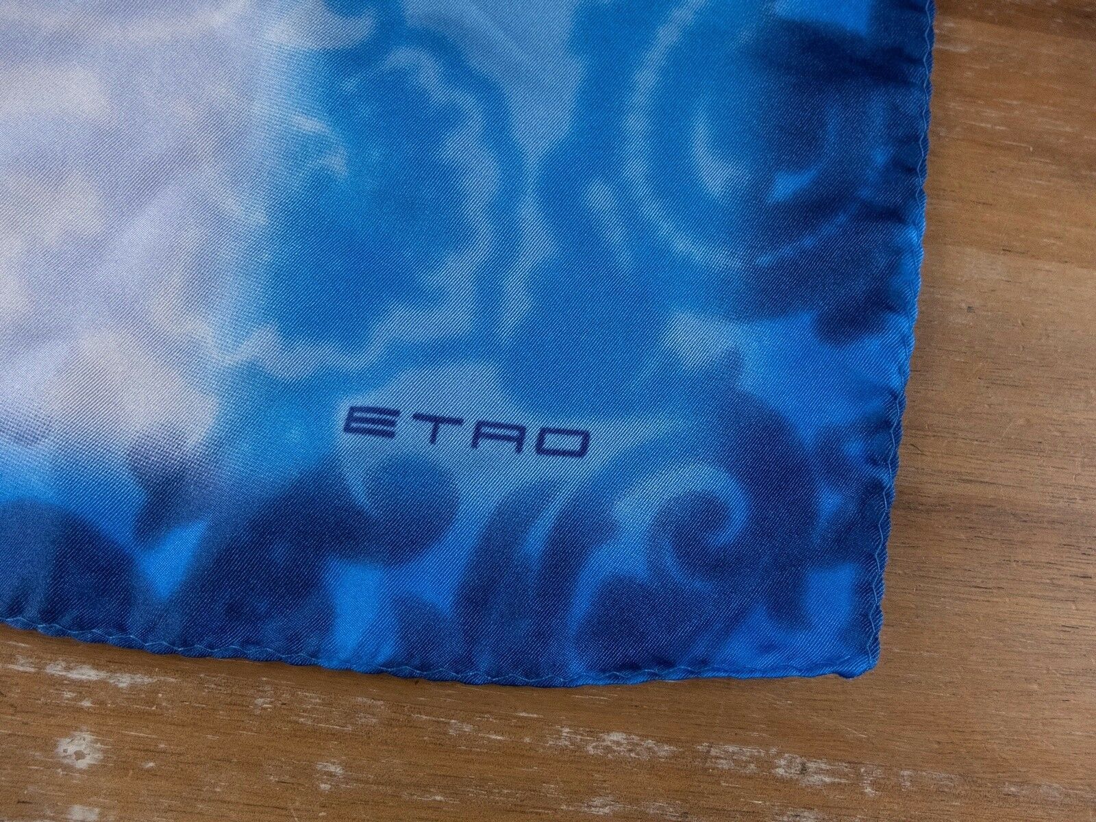 Etro ETRO Milano blue paisley print silk pocket square authentic Size ONE SIZE - 2 Thumbnail