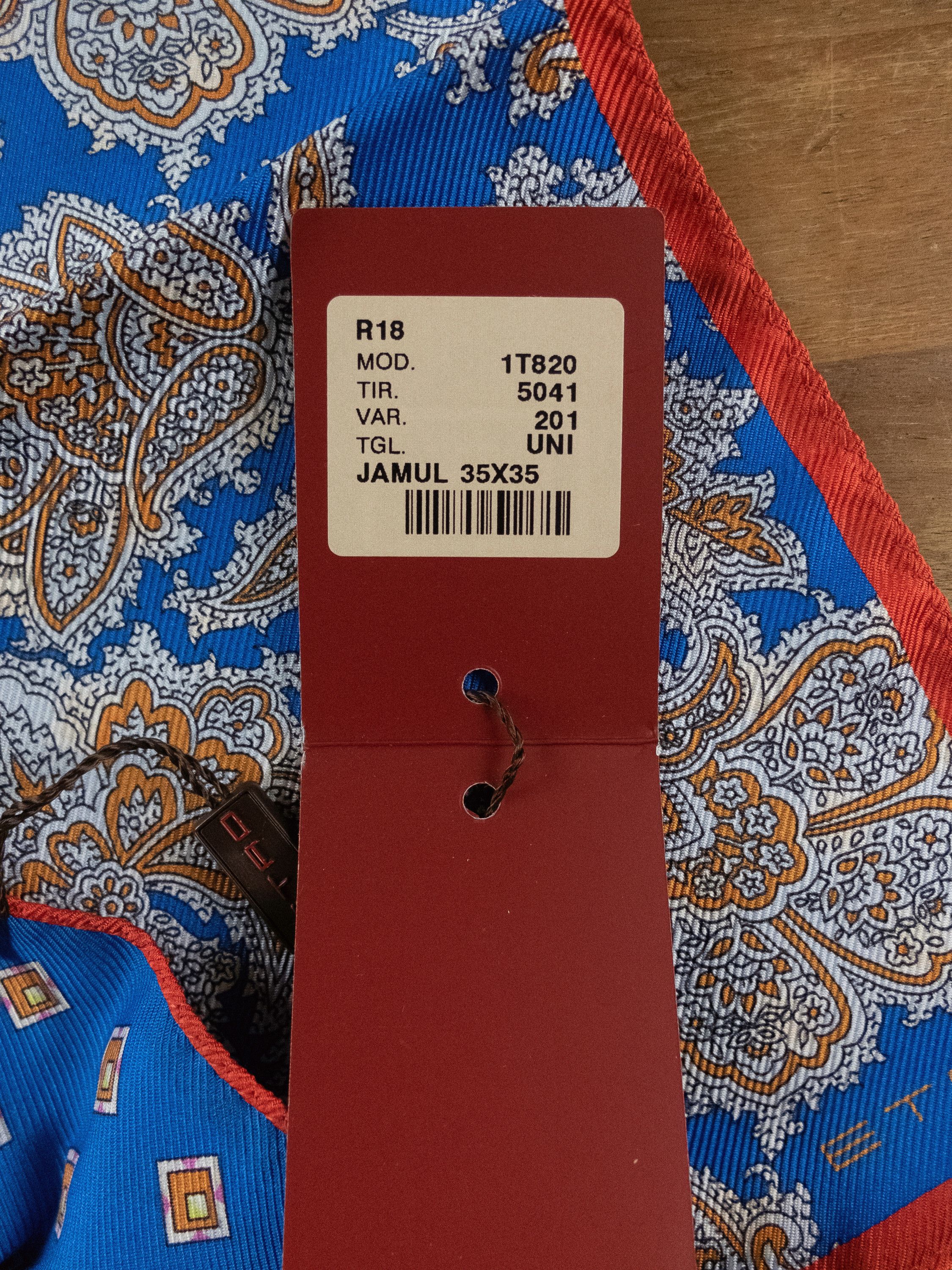 Etro ETRO blue red reversible paisley motif silk pocket square Size ONE SIZE - 4 Thumbnail