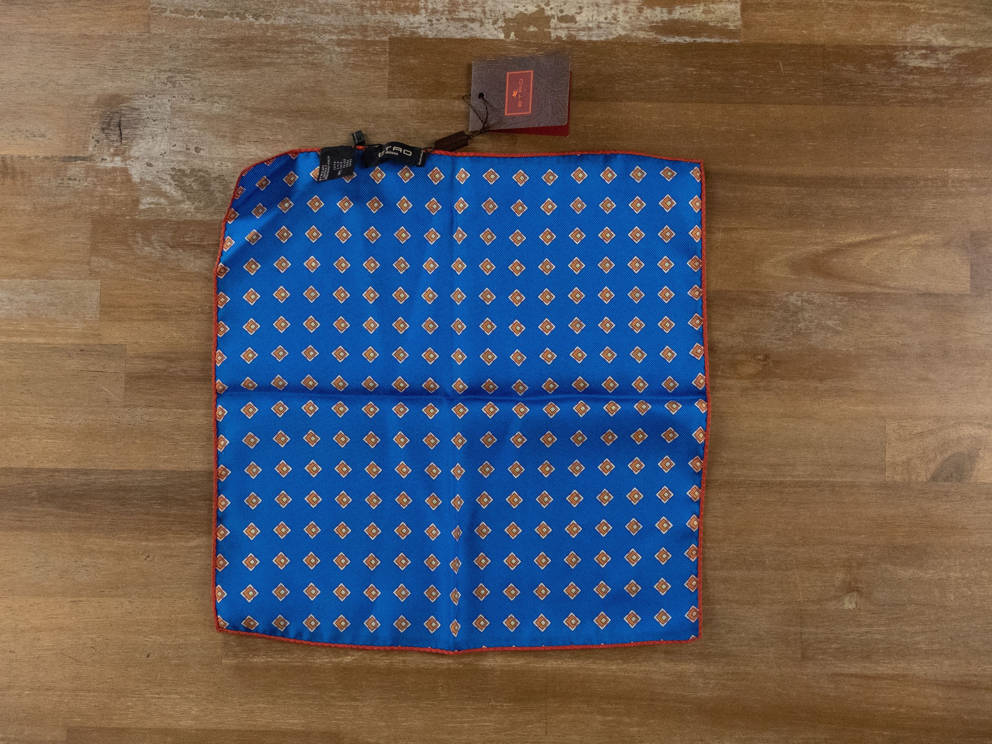 Etro ETRO blue red reversible paisley motif silk pocket square Size ONE SIZE - 5 Thumbnail