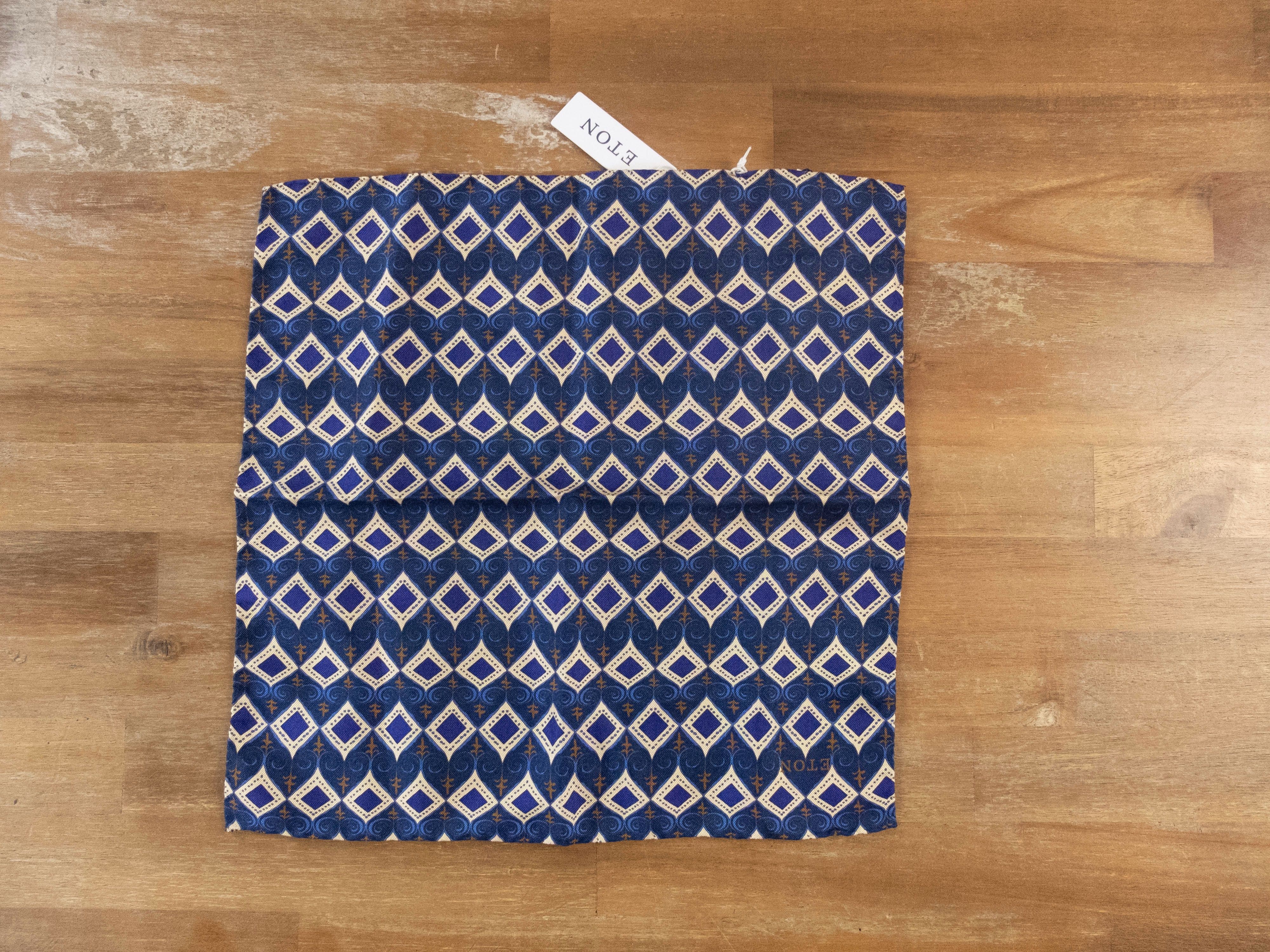 Eton ETON Sweden blue purple geometric print silk pocket square Size ONE SIZE - 1 Thumbnail