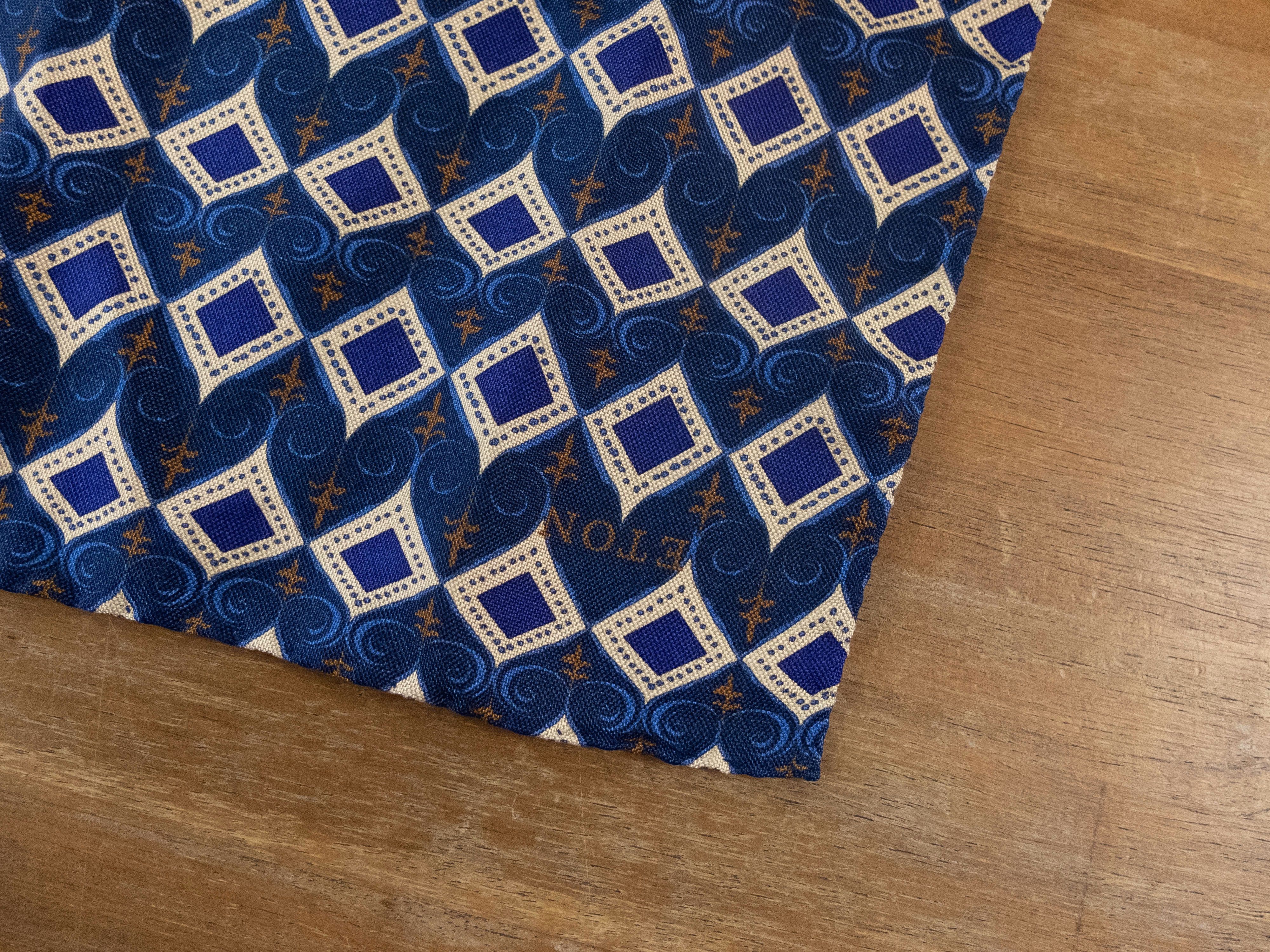 Eton ETON Sweden blue purple geometric print silk pocket square Size ONE SIZE - 2 Thumbnail
