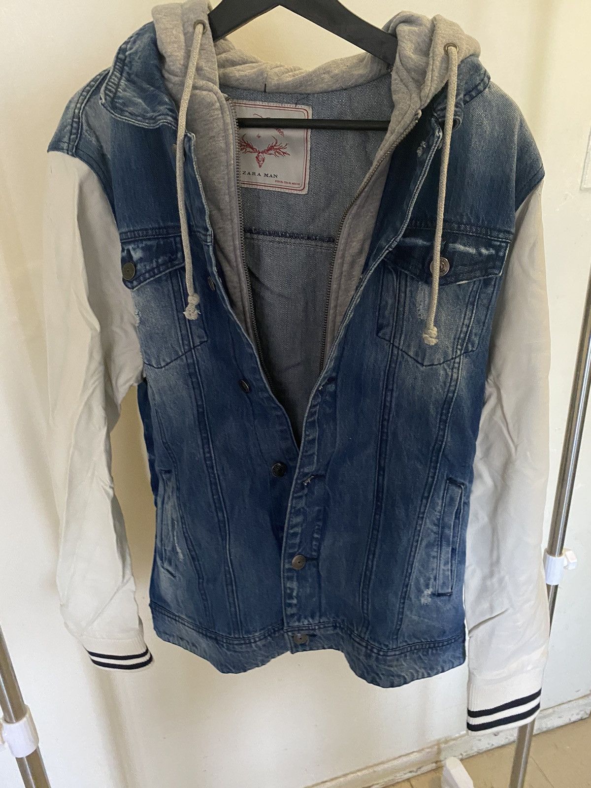 Zara half denis half leather jacket