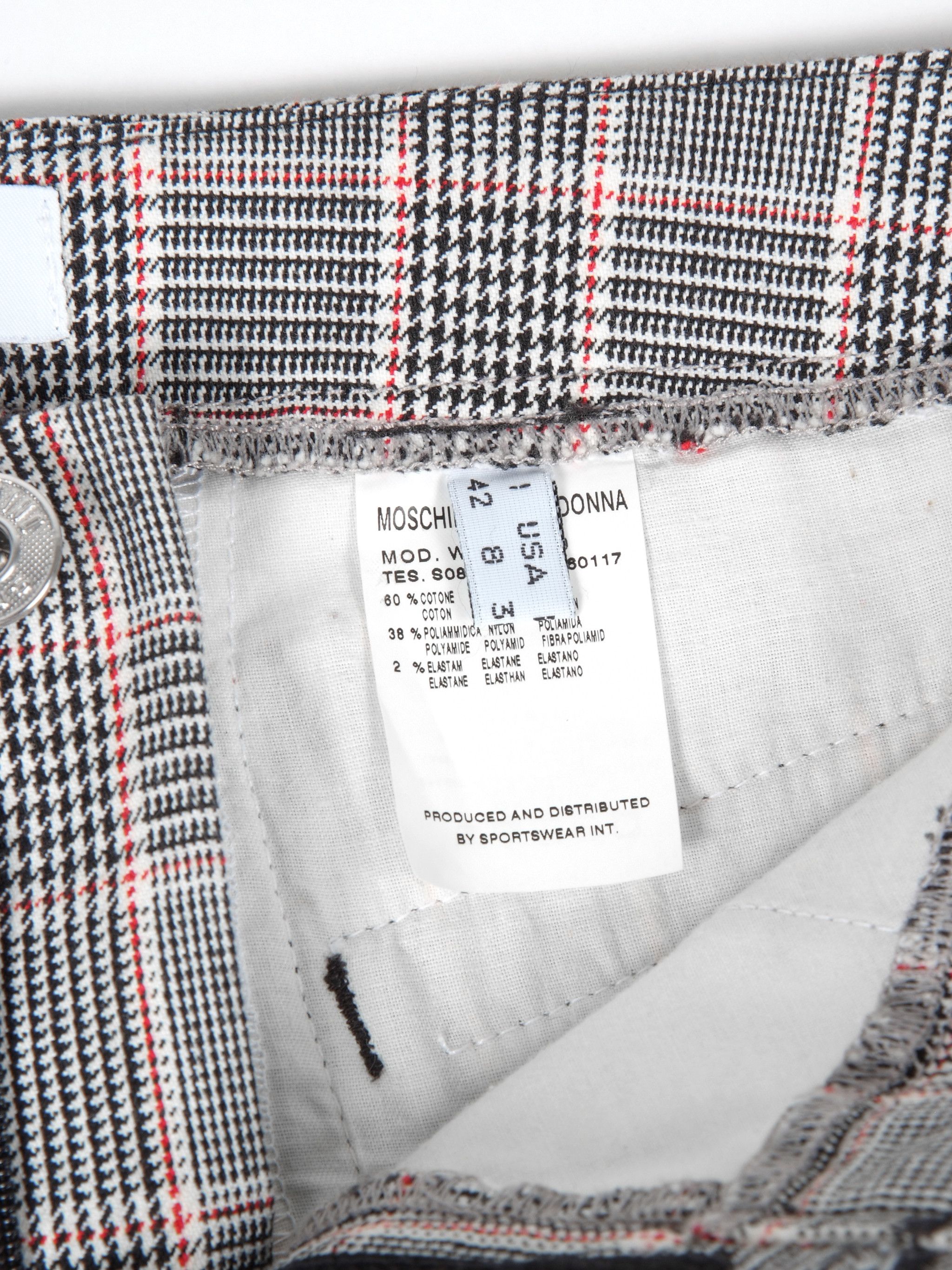 Moschino Moschino Jeans Checked Wide Leg Cropped Flared Pants Size 30" / US 8 / IT 44 - 5 Thumbnail