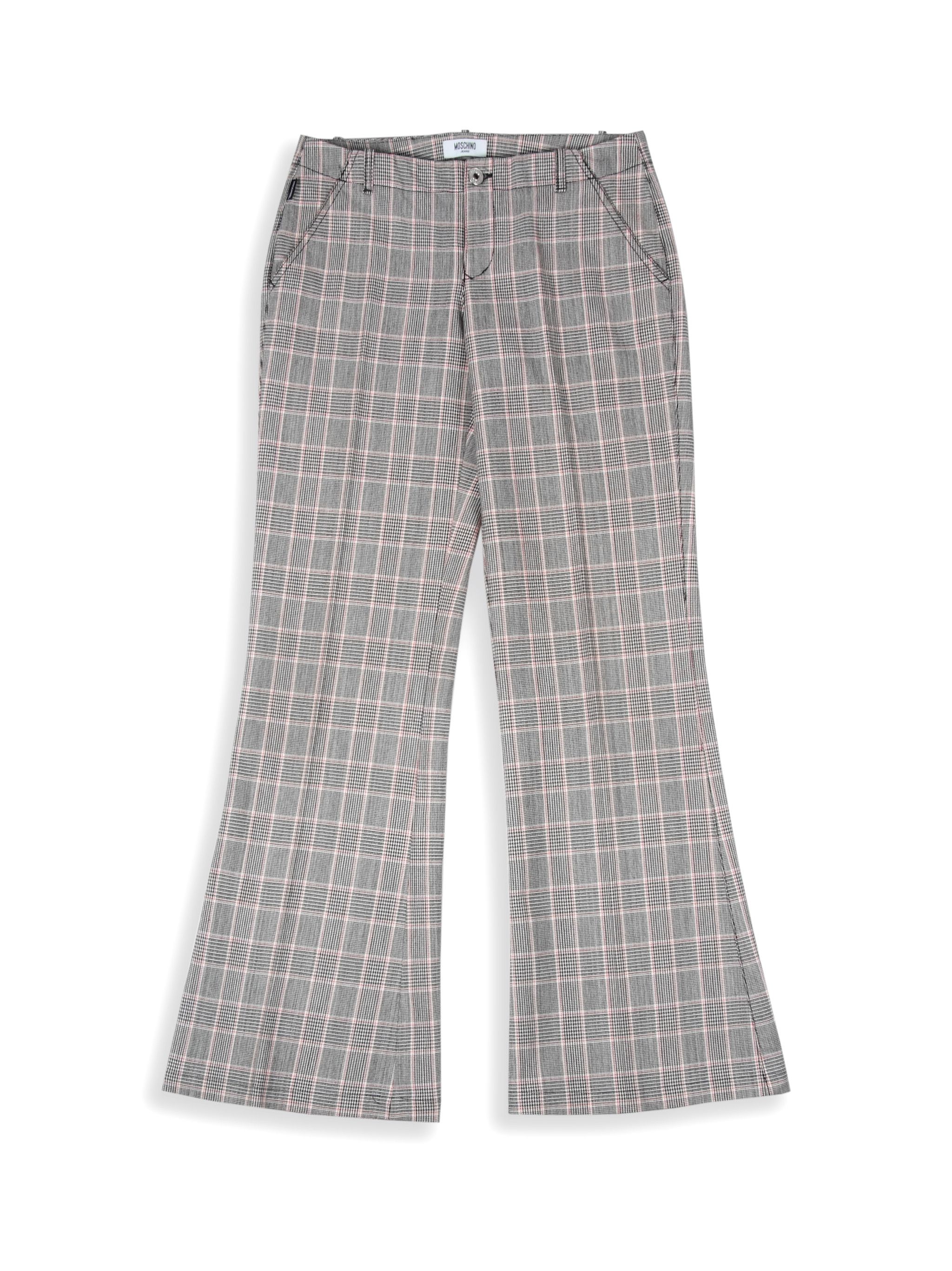 Moschino Moschino Jeans Checked Wide Leg Cropped Flared Pants Size 30" / US 8 / IT 44 - 1 Thumbnail
