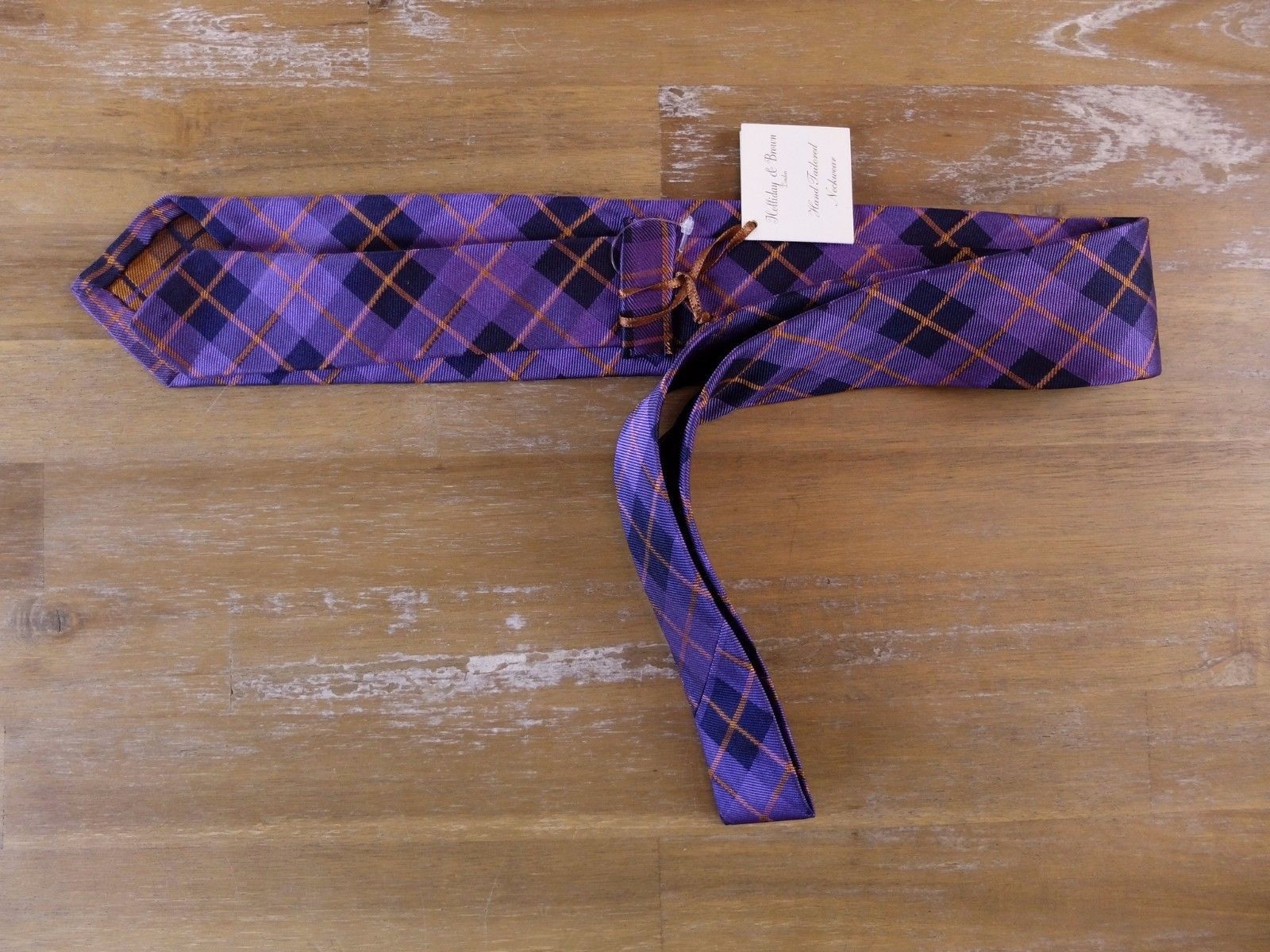 Holliday & Brown HOLLIDAY & BROWN London purple plaid motif silk tie NWT q Size ONE SIZE - 2 Thumbnail