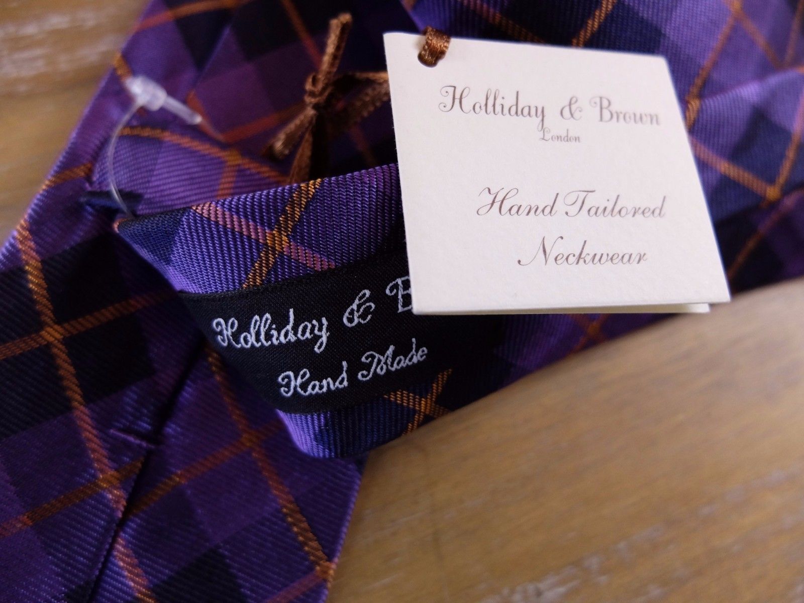 Holliday & Brown HOLLIDAY & BROWN London purple plaid motif silk tie NWT q Size ONE SIZE - 3 Thumbnail