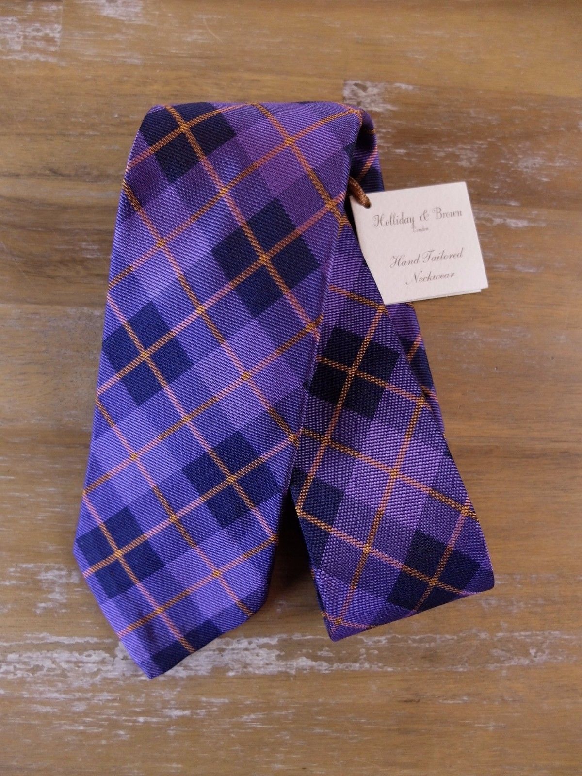 Holliday & Brown HOLLIDAY & BROWN London purple plaid motif silk tie NWT q Size ONE SIZE - 1 Thumbnail