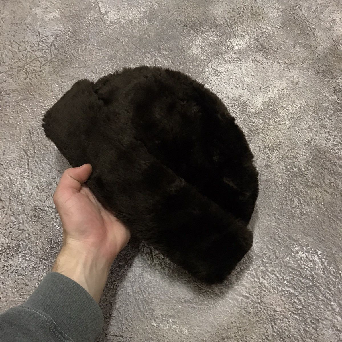 Vintage Vintage 90s Fuzzy Mohair Beanie Black Grunge Emo Alt Boxy OS Size ONE SIZE - 3 Thumbnail